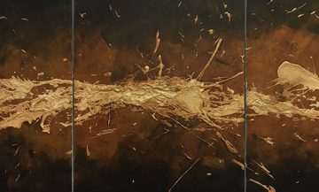 WandbilderXXL XXL-Wandbild Earth Splash 220 x 70 cm, Abstraktes Gemälde, handgemaltes Unikat