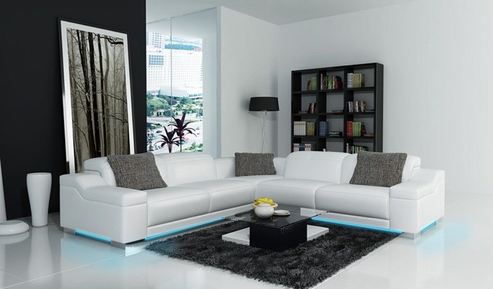 Eck Ecksofa, Ecksofa JVmoebel Modern Couch Ledersofa Wohnlandschaft Sofa Design