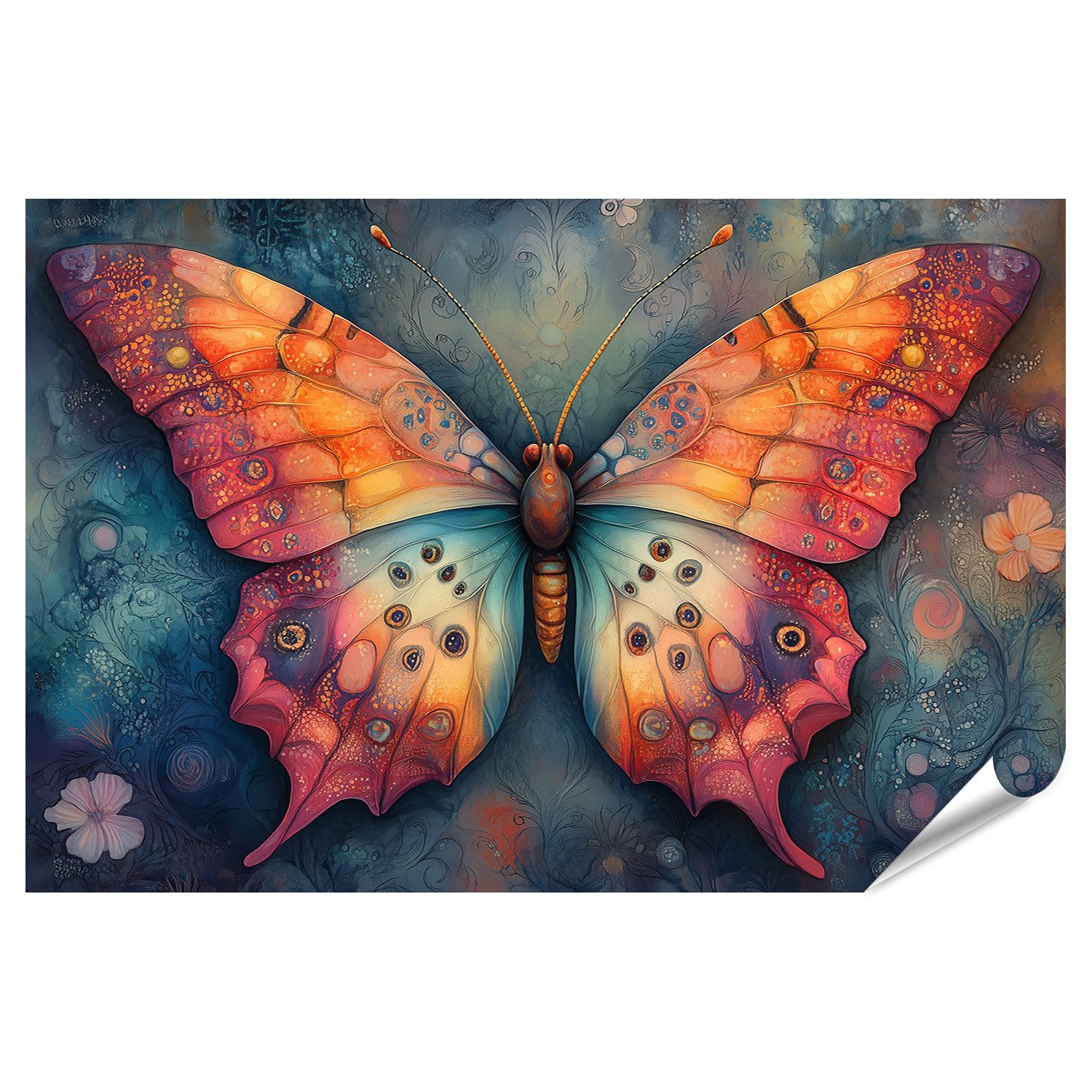 Poster Dankbarkeit als übernatürlicher Schmetterling