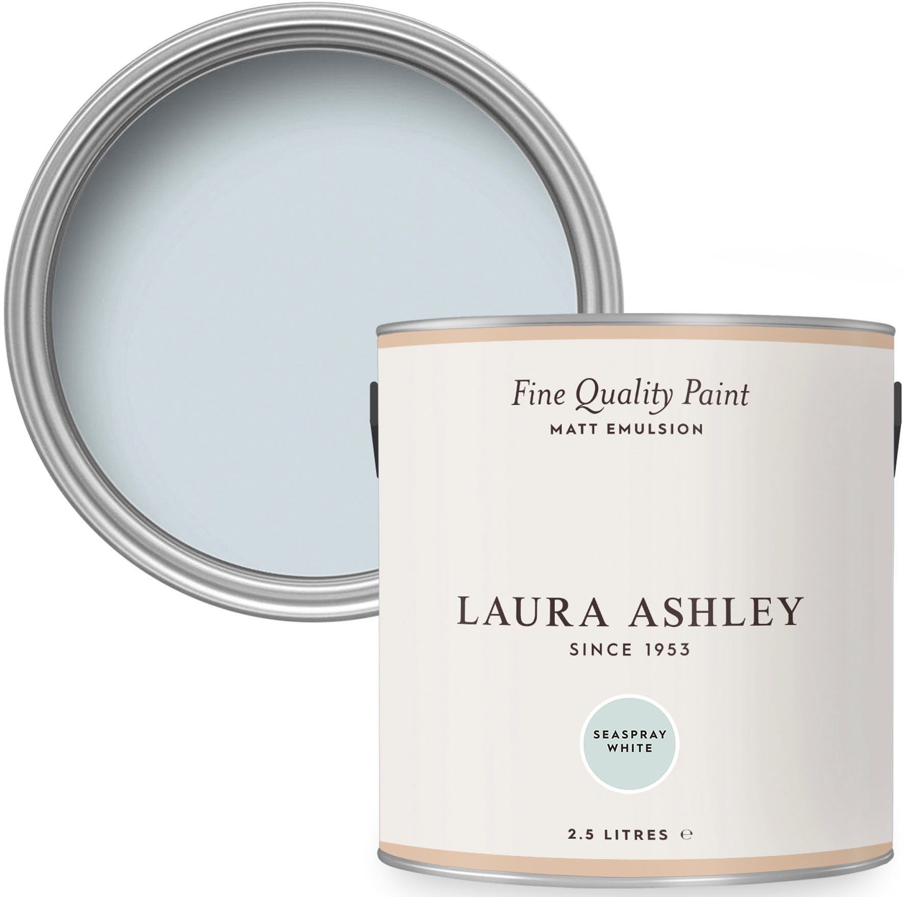 LAURA ASHLEY Wandfarbe Fine White EMULSION Seaspray matt, shades, L 2,5 Quality Paint MATT blue