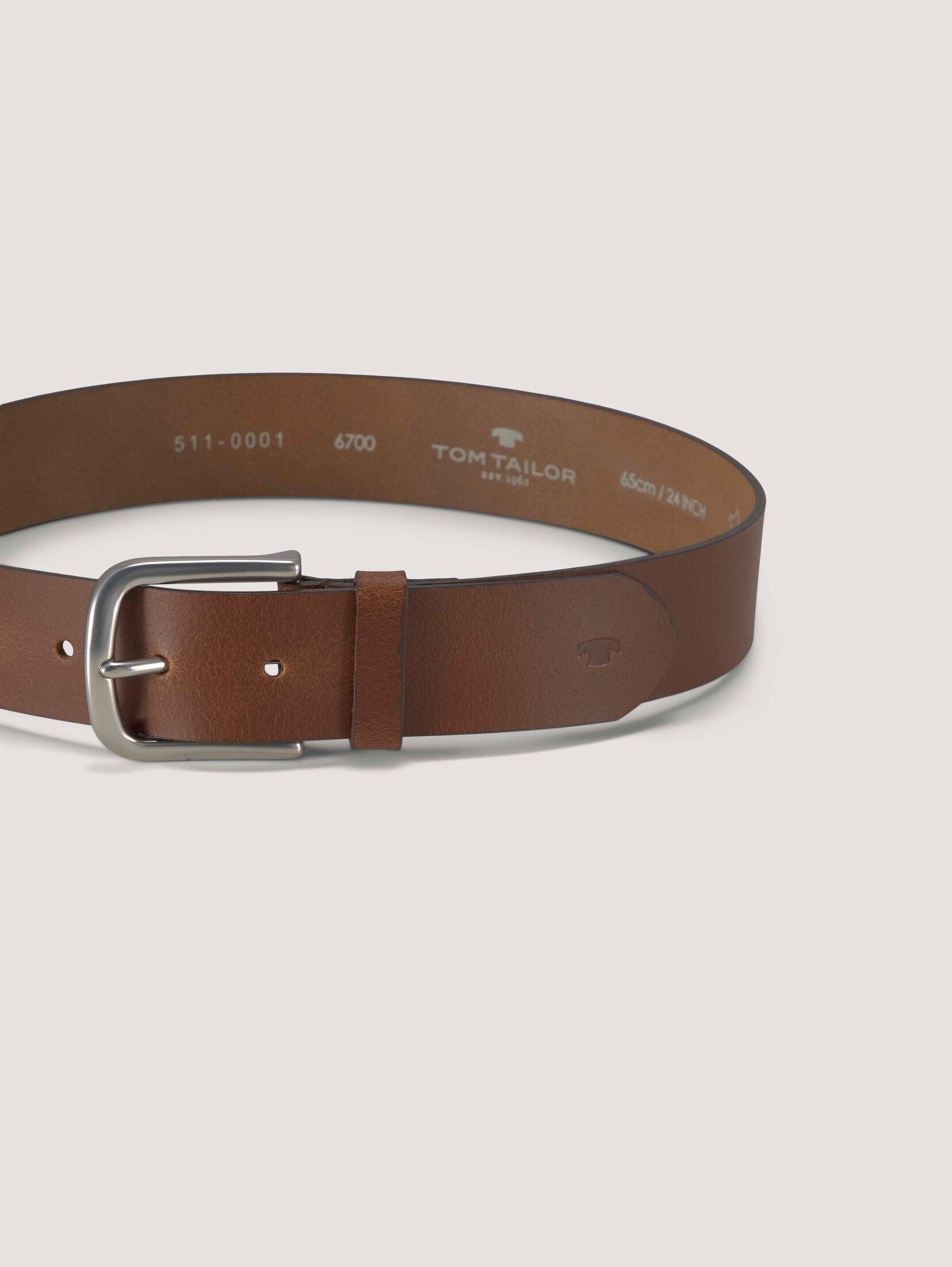 TOM TAILOR Ledergürtel Belts TTMARIO Ledergürtel mit abgerundeter Dornschli günstig online kaufen