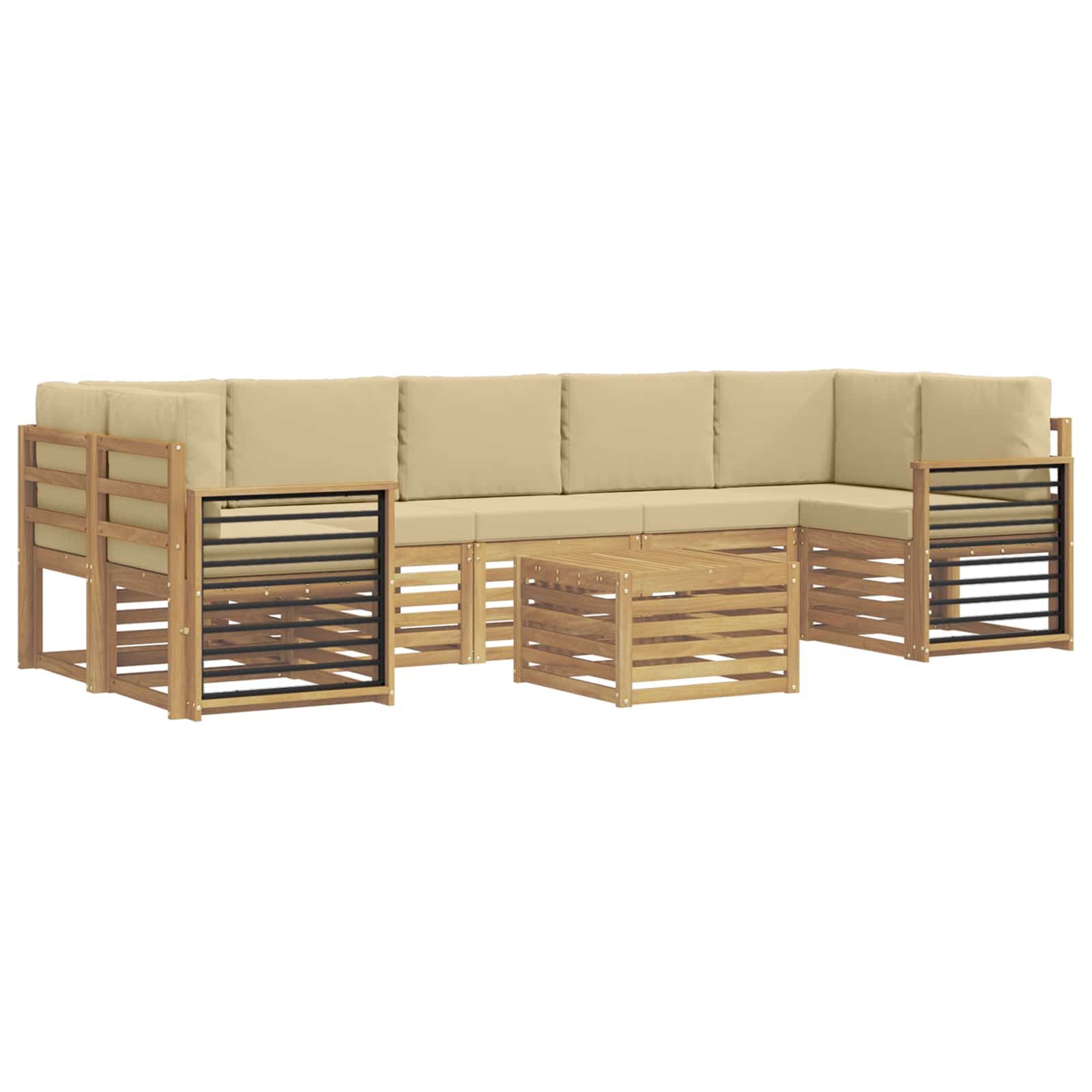 vidaXL Gartenlounge-Set Sofagarnituren Massivholz, (8-tlg)