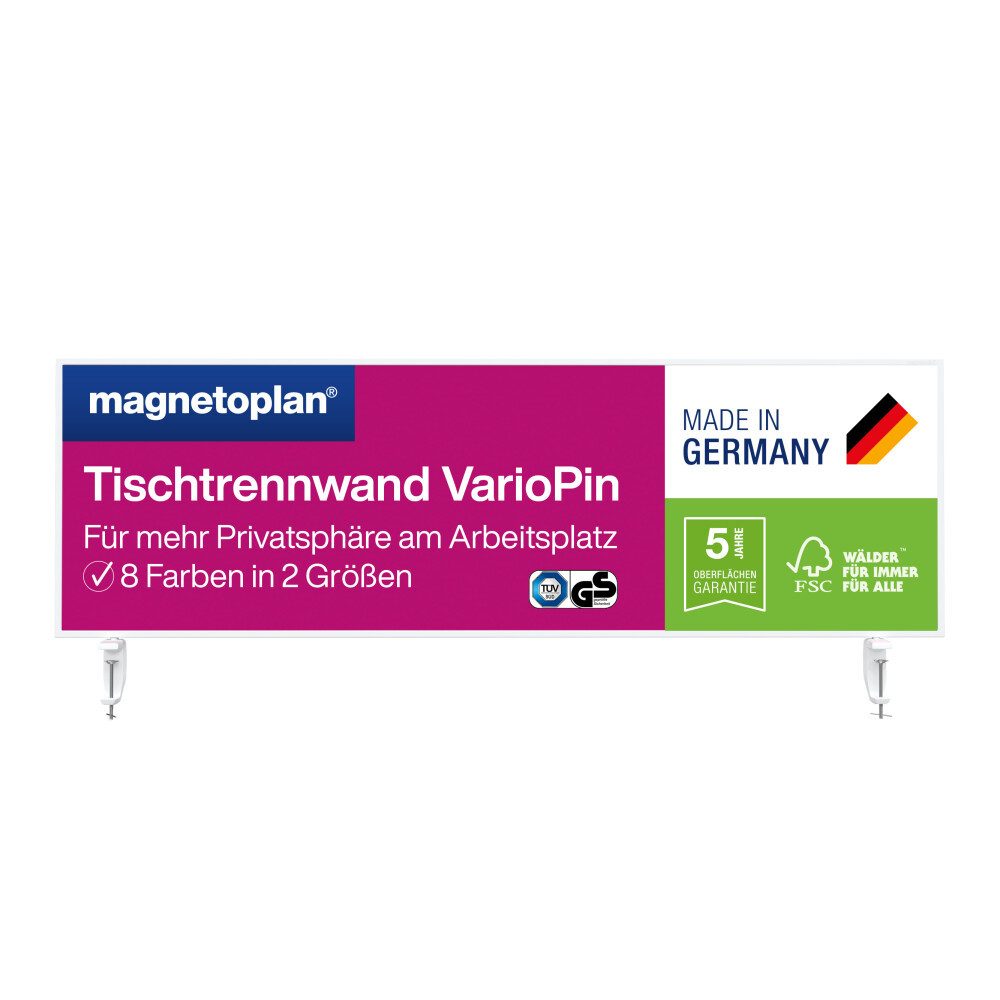 magnetoplan® Trennwandplatten Tischtrennwand VarioPin - 160x50cm - und Filz-Oberfläche, (1-St)