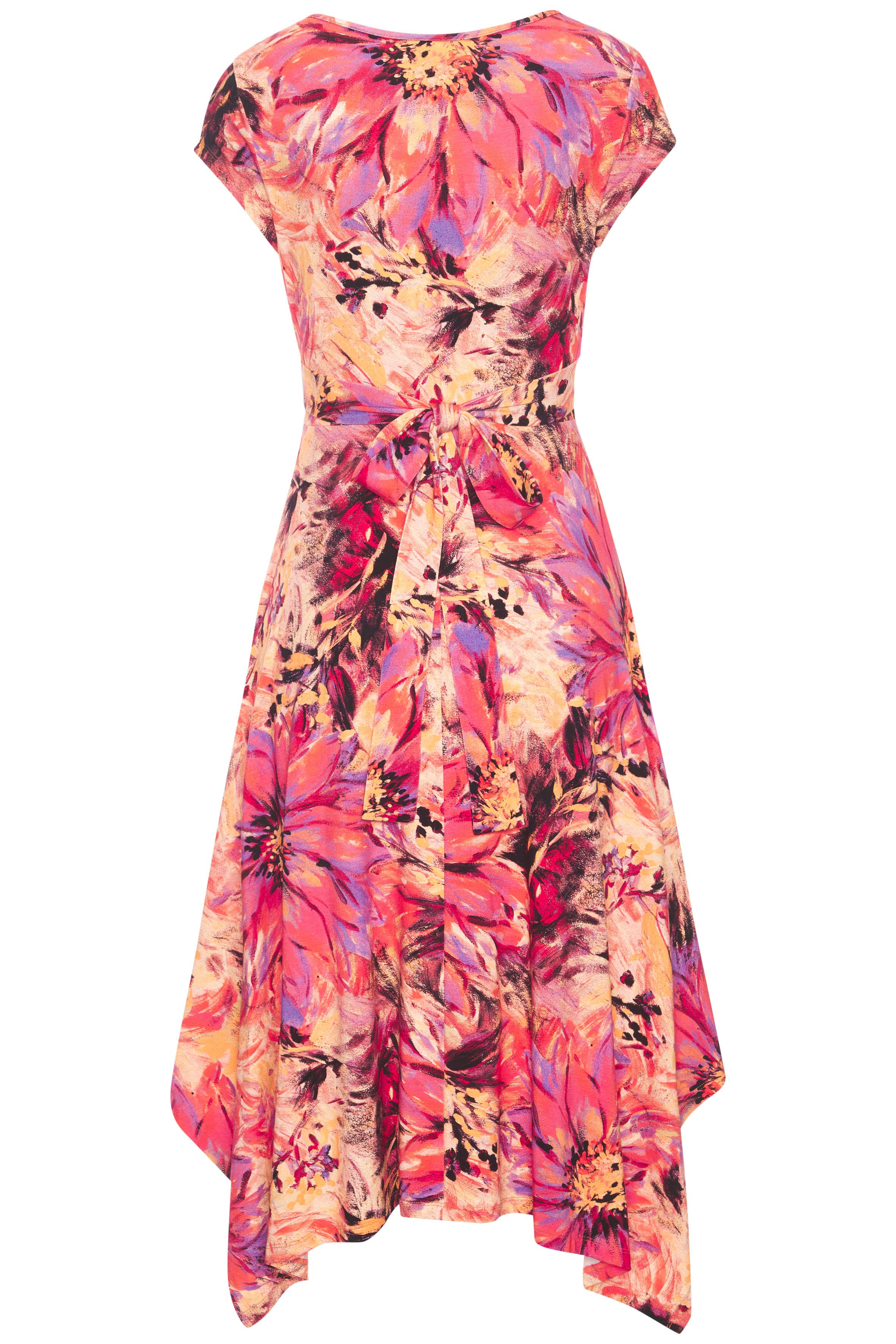 Jerseykleid mit asymmetrischem Zipfelsaum und Schleife in der Taille, elegant