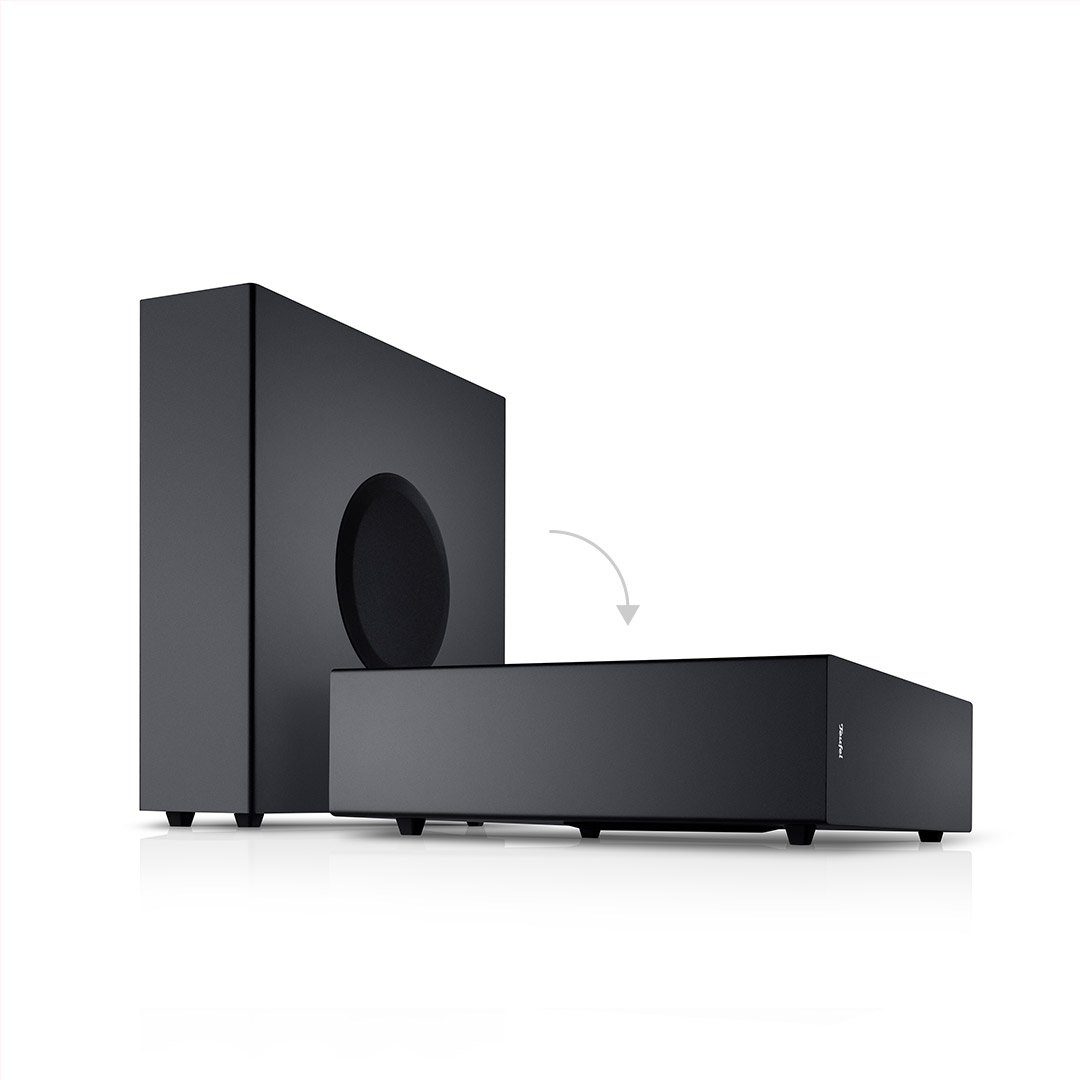 Teufel CINEBAR 11 für Dolby Atmos "2.1-Set" Soundbar (Bluetooth, HDMI, 65 W, kabellos angesteuerter Subwoofer)