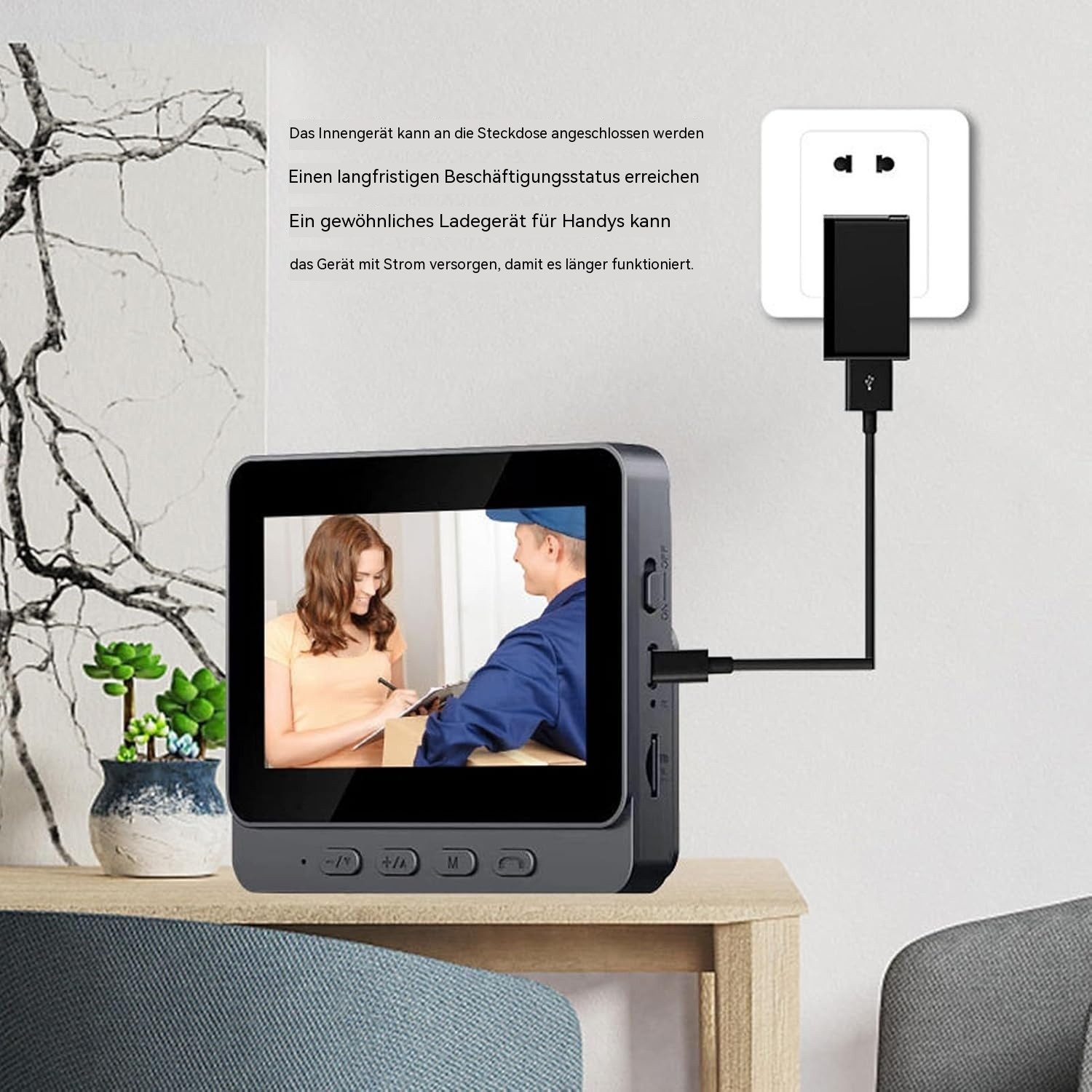 Topcony Überwachungskamera Video Türklingel mit Kamera kabellos 4,3 Zoll Farbdisplay (Innenbereich, Außenbereich, Drahtlose Video Türklingel mit Kamera, HD Kame – Bild 3 von 5