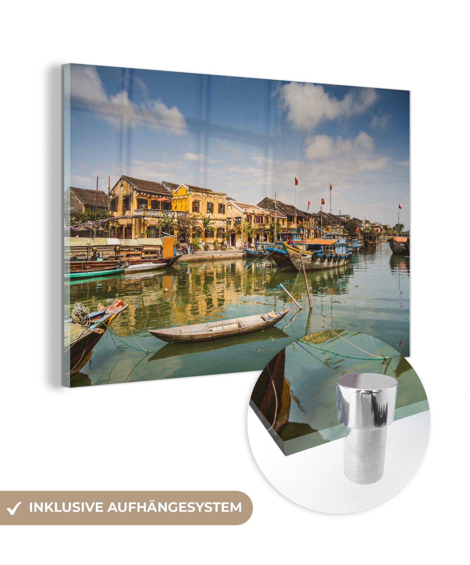 MuchoWow Acrylglasbild Boote auf dem Wasser, (1 St), Acrylglasbilder Wohnzimmer & Schlafzimmer