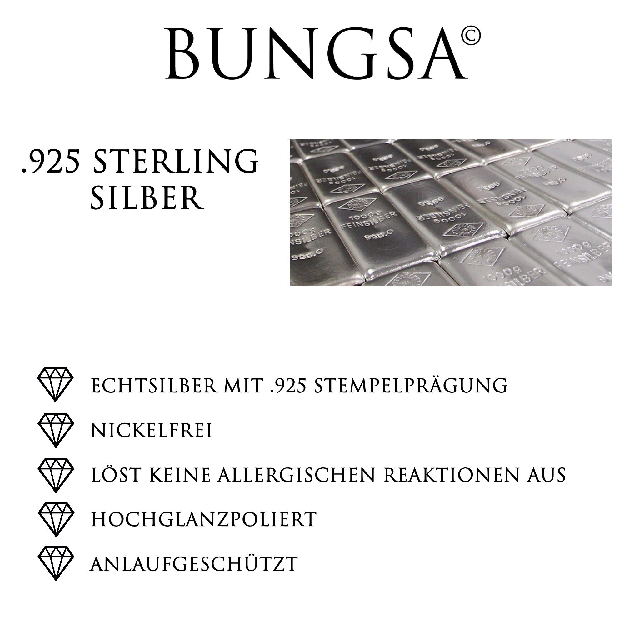 BUNGSA Fingerring Ring mit Kreuz und bunten Kristallen aus 925 Silber Damen 54(17.2) (Ring, 1-tlg), Frauen Mädchen – Bild 2 von 5