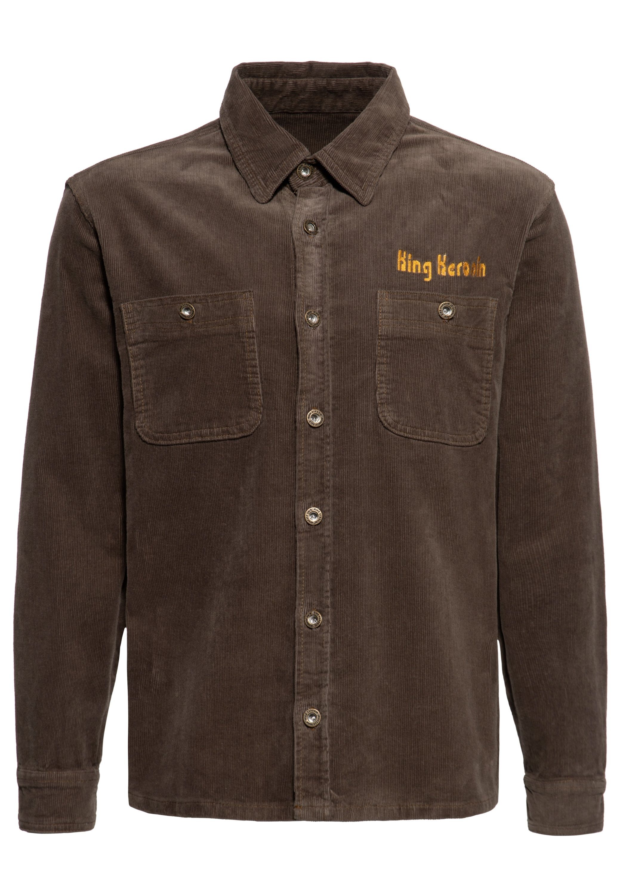 KingKerosin Kurzarmhemd Split The Road aus Cord