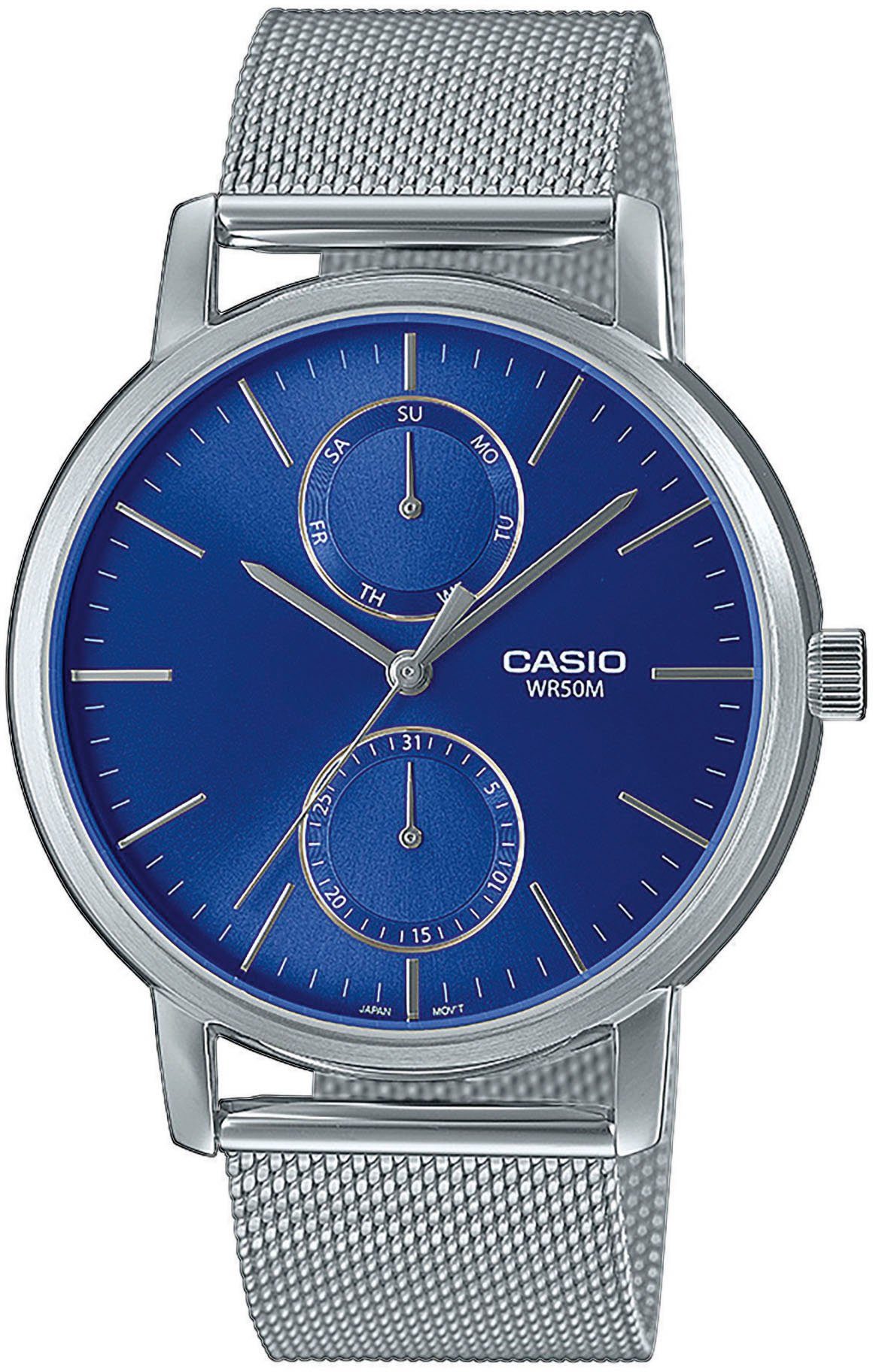 Casio Collection Quarzuhr MTP-B310M-2AVEF, Armbanduhr, Herrenuhr, analog, Datum, Armband aus Edelstahl