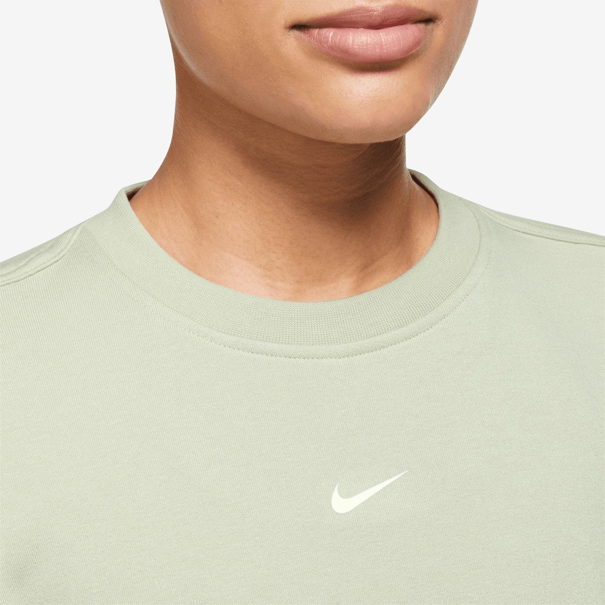 WOMEN'S DRI-FIT LONG-SLEEVED Nike Trainingsshirt TOP CREW-NECK HONEYDEW/WHITE ONE