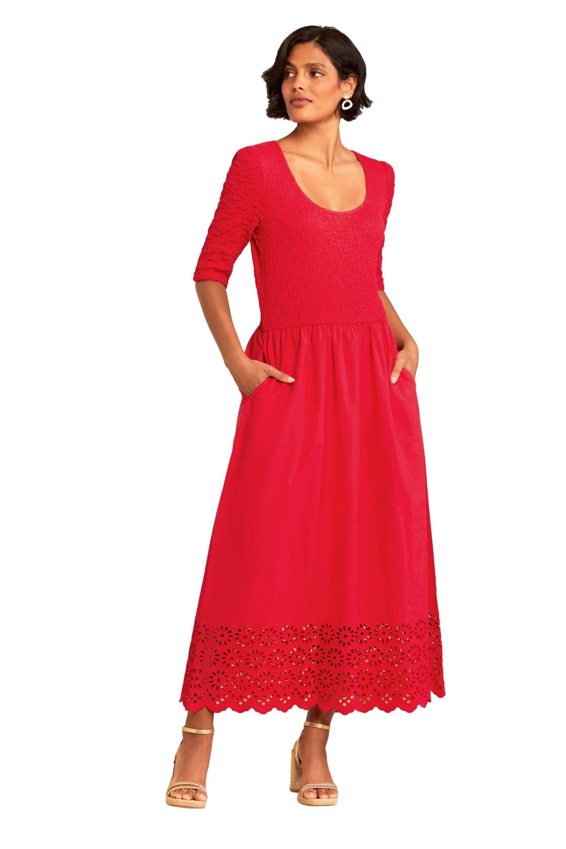 Love & Roses Midikleid Love & Roses 2-in-1-Midikleid mit Struktur (1-tlg)