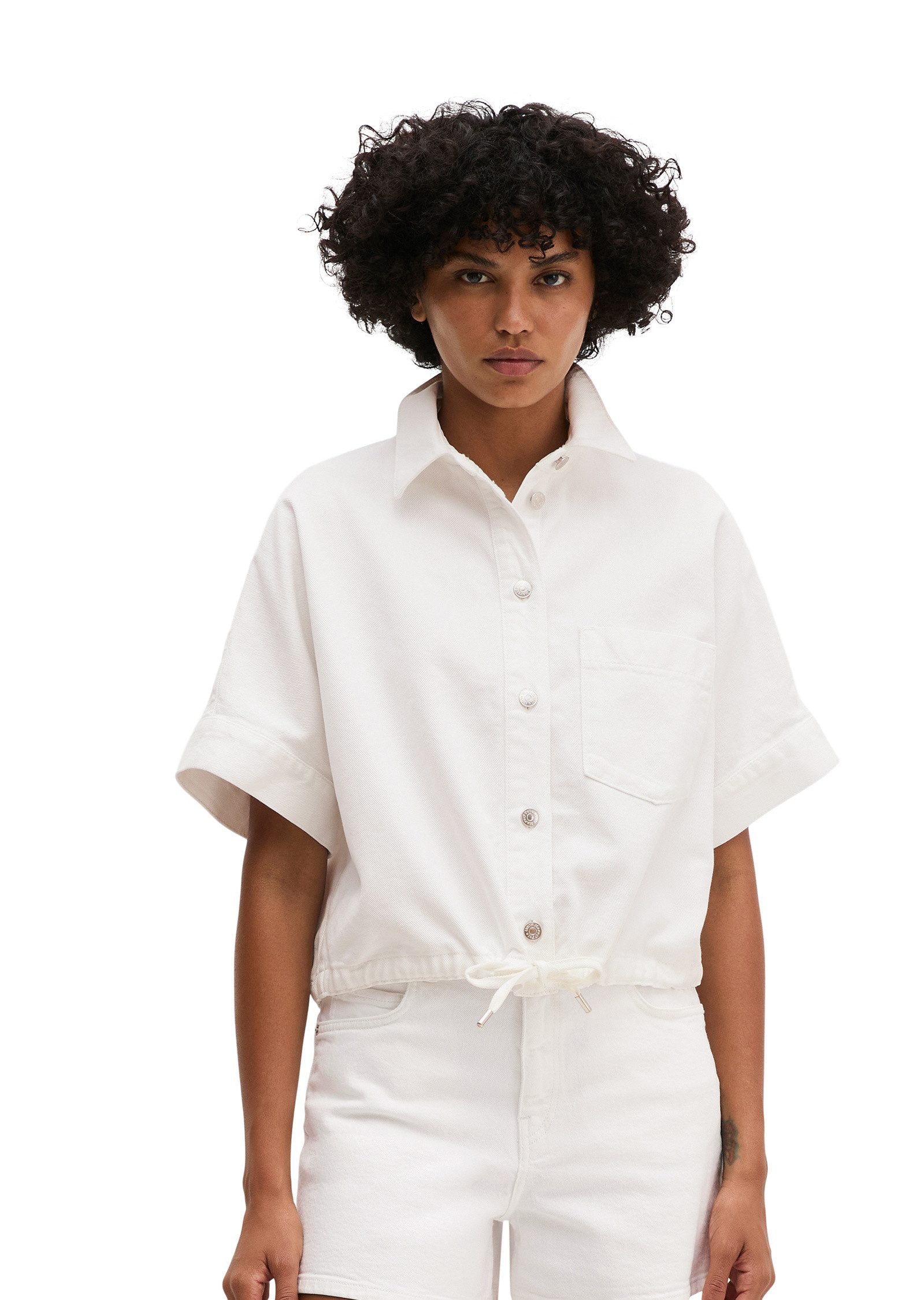 Marc O'Polo Kurzarmbluse aus Organic-Cotton-Lyocell-Mix