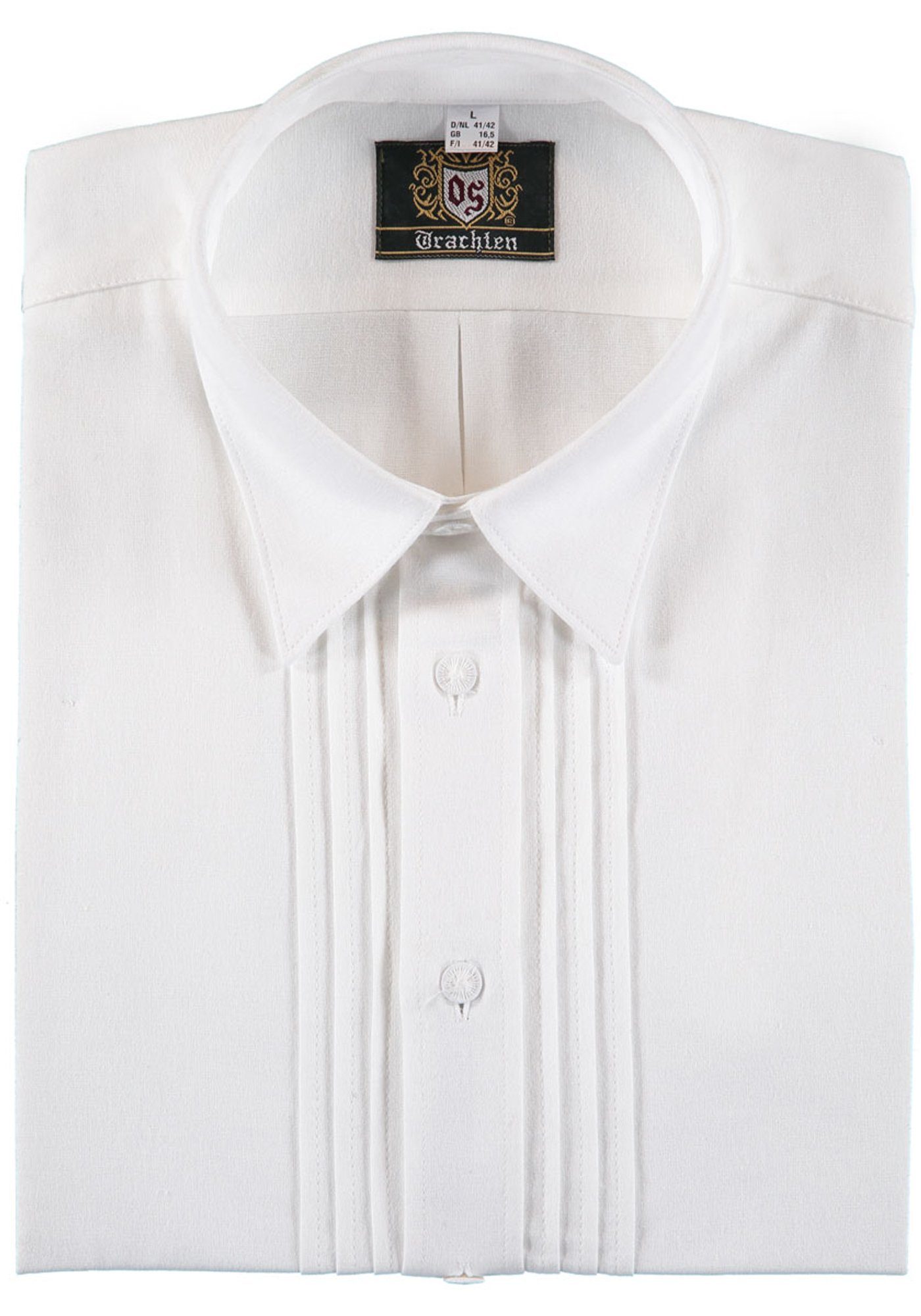 Langarmhemd Ninfy Trachtenhemd 2x3 Schlupfform mit OS-Trachten Biesen, Herren