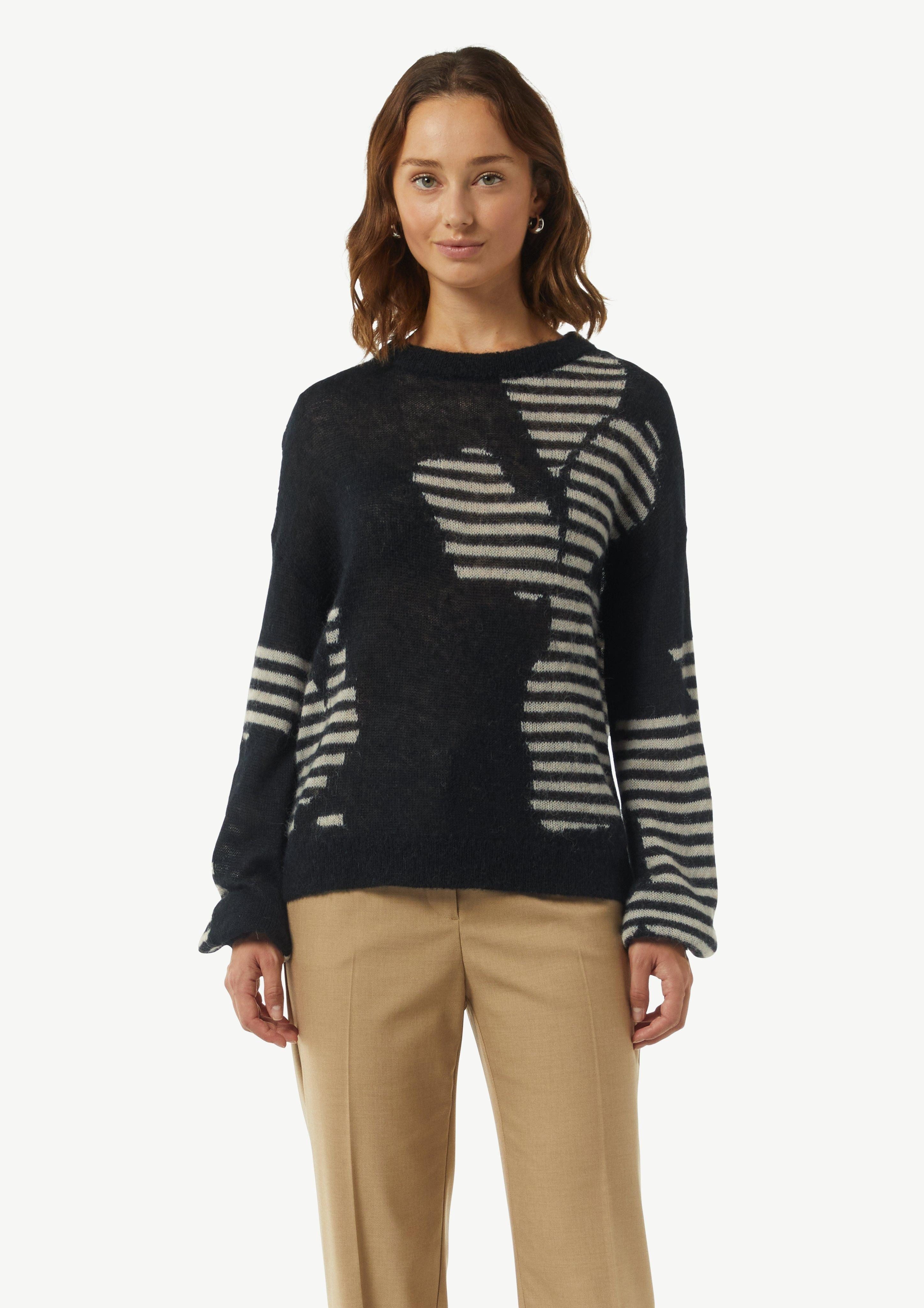 Langarmshirt Modischer Strickpullover mit Musterung