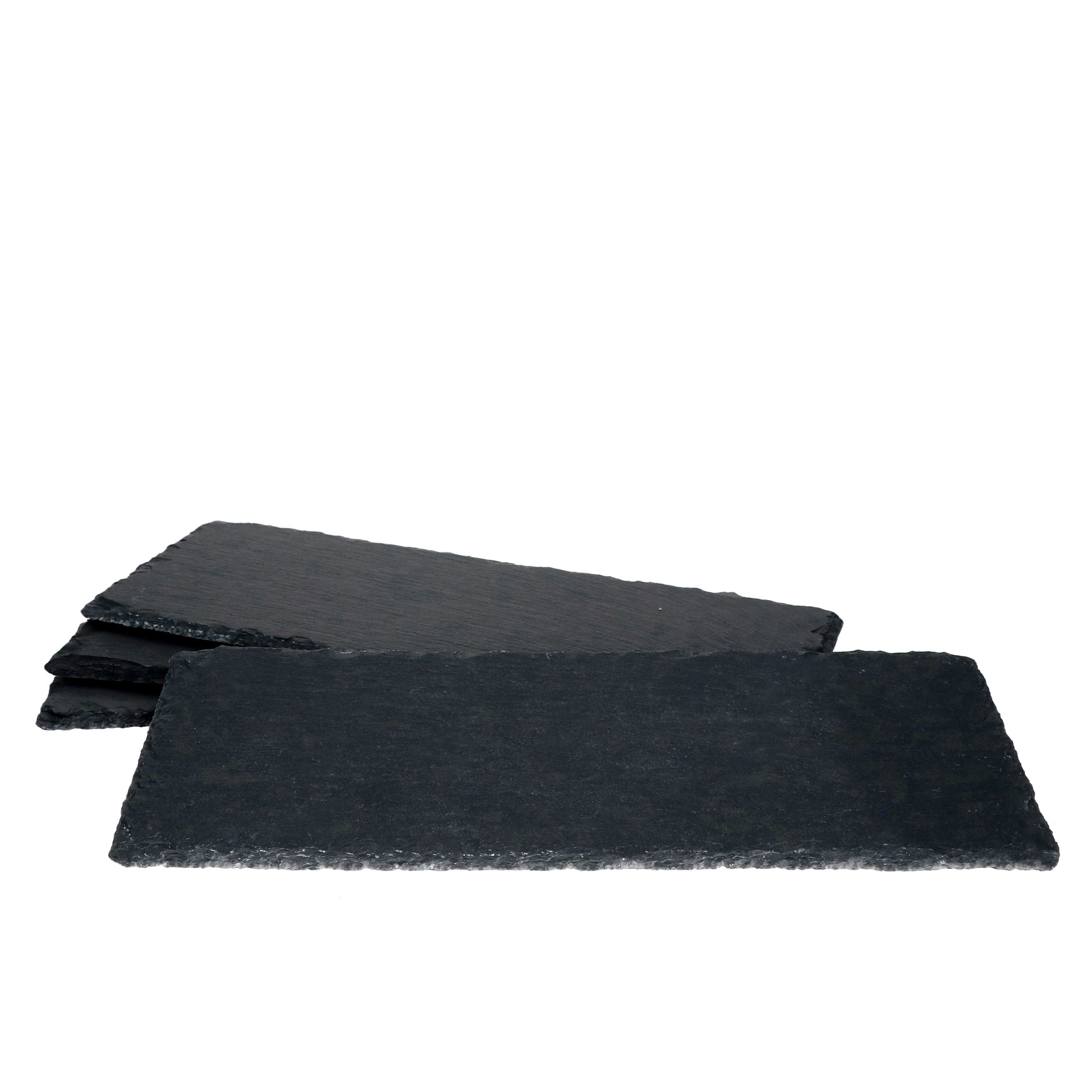 Servierplatte 4er Set Schieferplatte 11x30cm Schwarz - 23464632