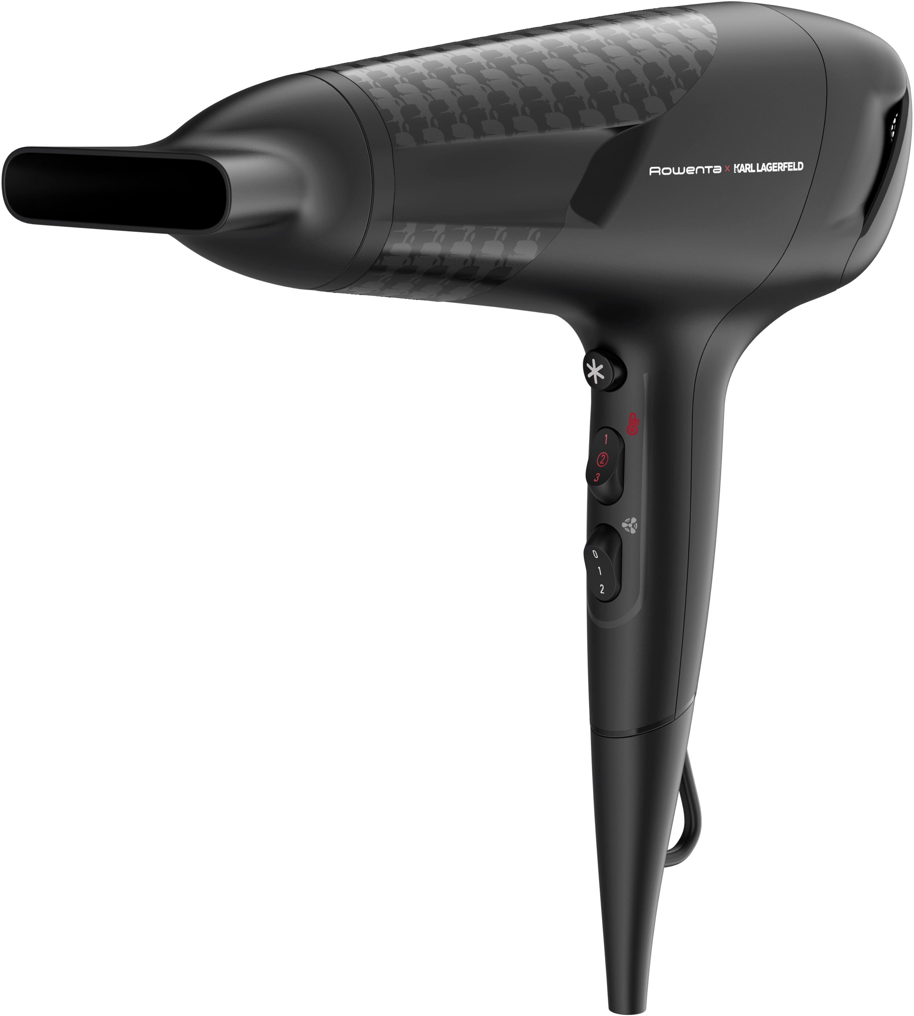 Rowenta Haartrockner Rowenta x Karl Lagerfeld CV581L Studio Dry Haartrockner, 2100 W, energiesparende Effiwatt-Technologie, 6 Einstellungen, Thermo Control