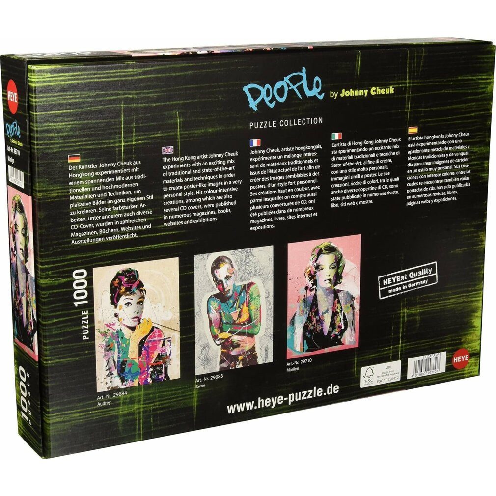 HEYE Puzzle Puzzle 1000 pz - Marilyn, People, Puzzleteile