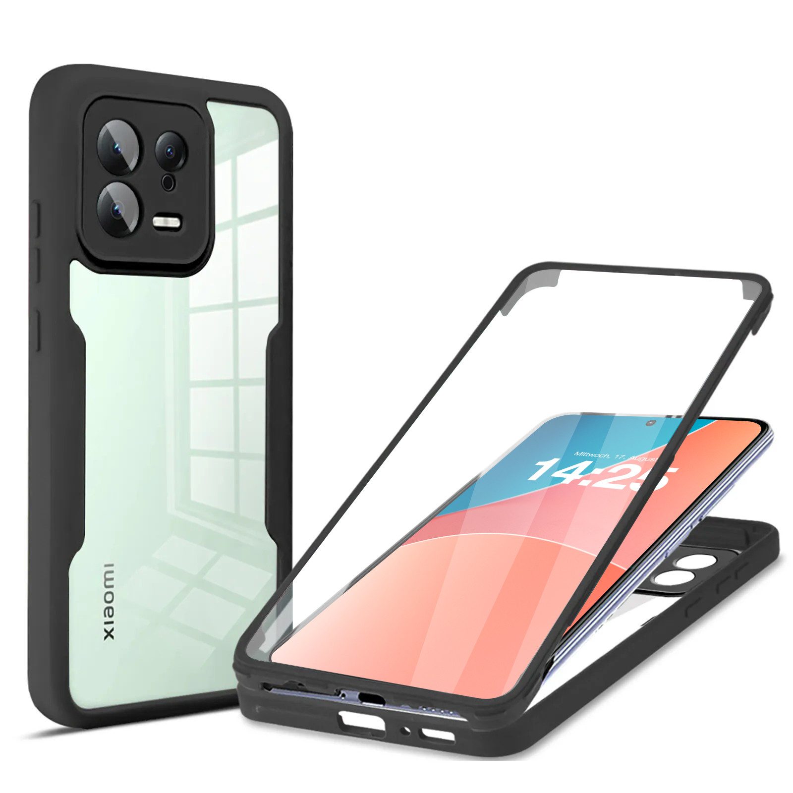 Tec-Expert Handyhülle 360 Grad Hülle für Xiaomi 13 5G 6.36 Zoll, 6.36, Rundum Schutz Cover Case Hülle robust