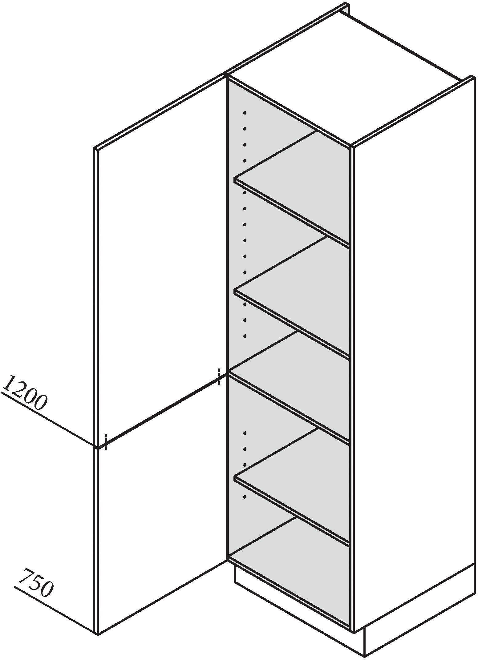 Express Küchen Vorratsschrank Arta vormontiert, Breite 60 cm, Höhe 207 cm – Bild 5 von 5