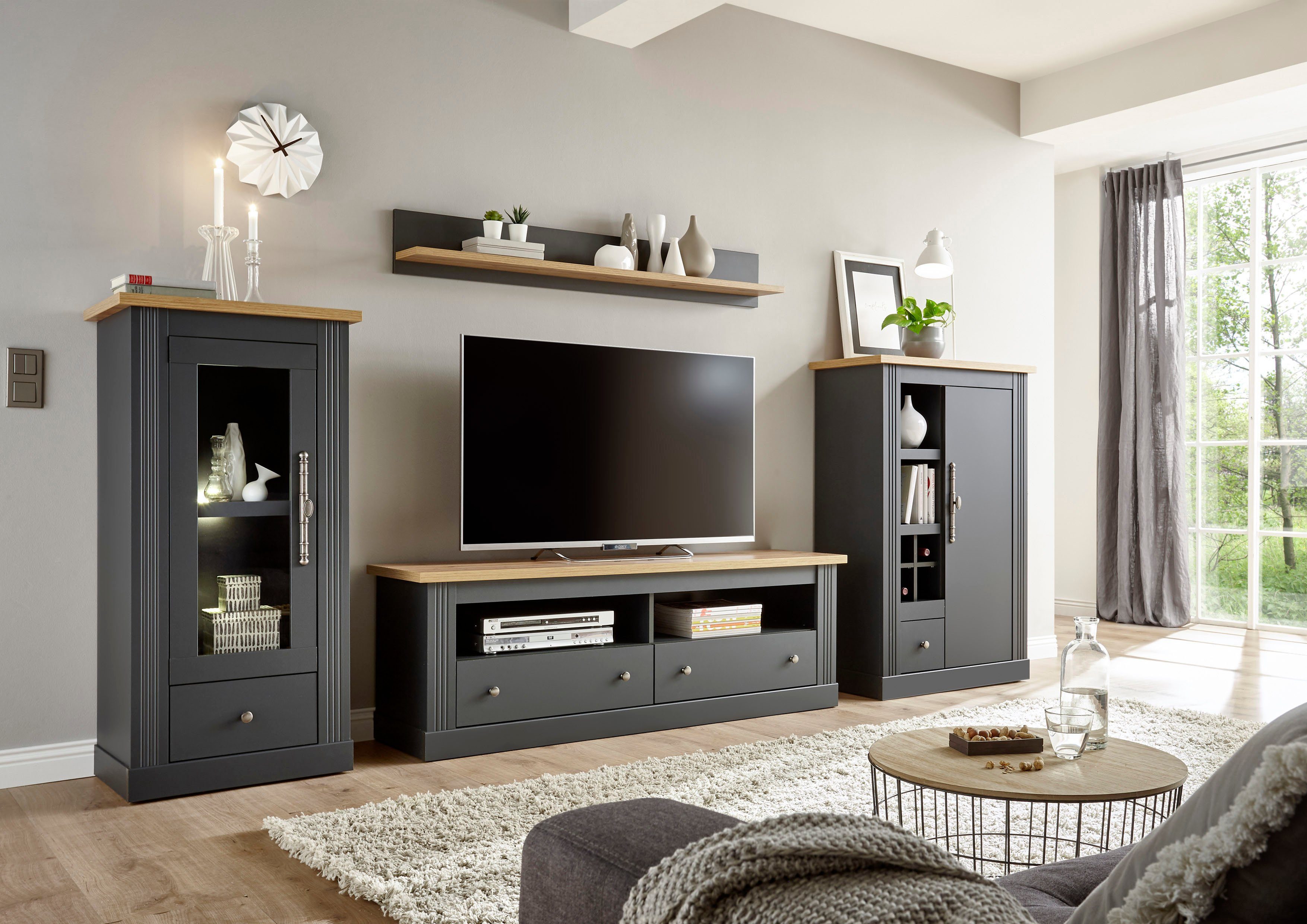 Home affaire Wohnwand Westminster BESTSELLER!, (Set, 4-St., Vitrine, Lowboa günstig online kaufen