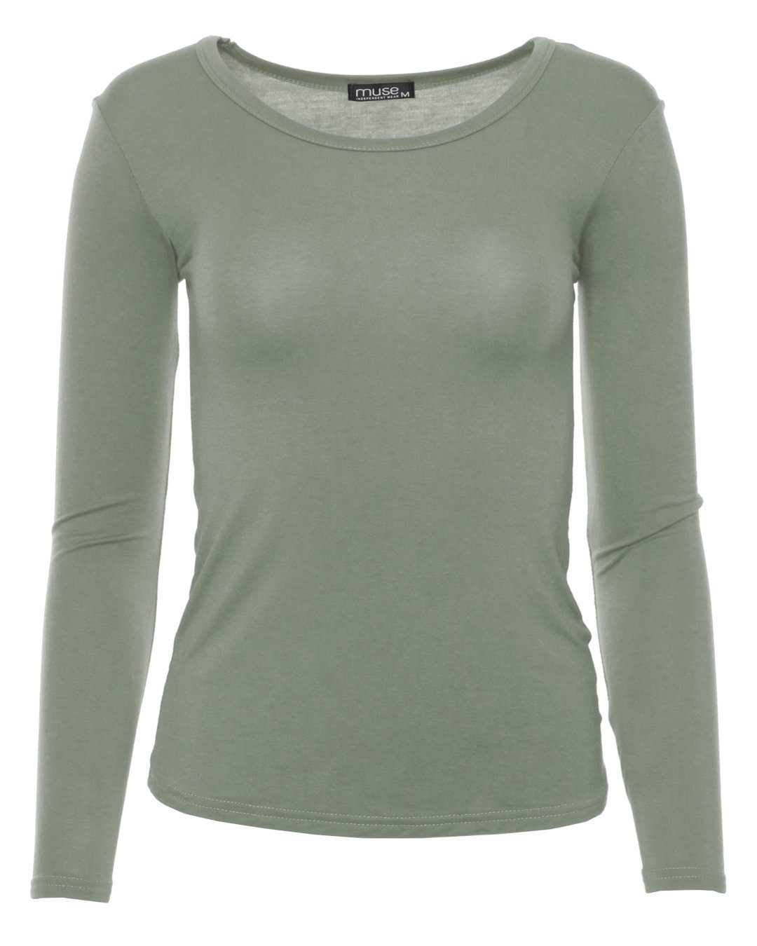 Muse Rundhalsshirt Basic Rundhals Langarmshirt Skinny günstig online kaufen