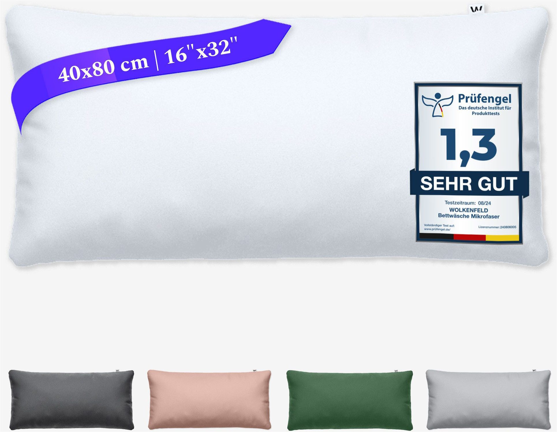 Wolkenfeld Kissenbezug Mikrofaser Kissenbezug - Allergiker Kopfkissenbezug - unfassbar weich, (1 Stück), Größe 80x80, 40x80 und 70x90 cm; versteckter Reißverschluss