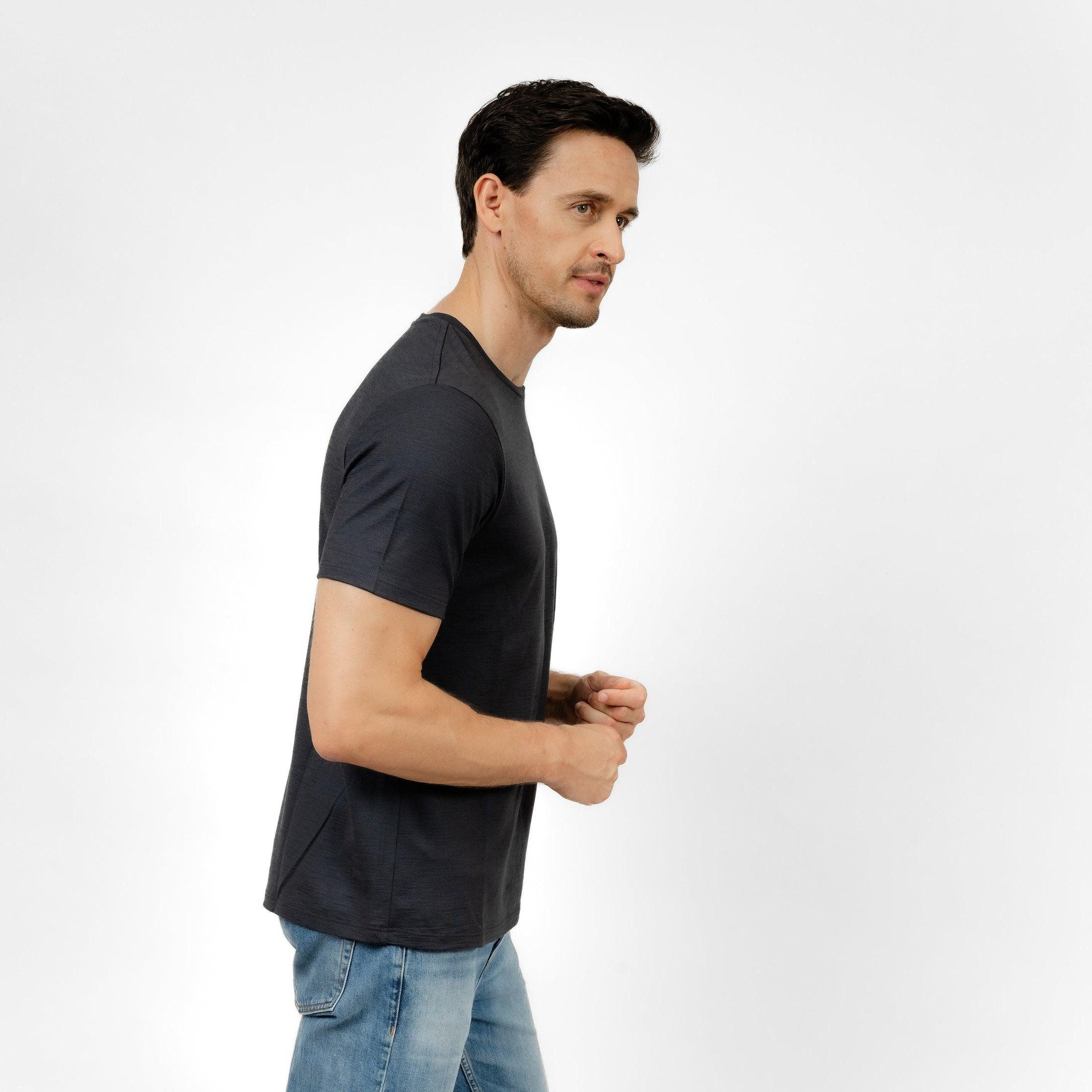 Tom Fyfe T-Shirt TOM FYFE Merino T-Shirt Regular Fit Anthrazit / S