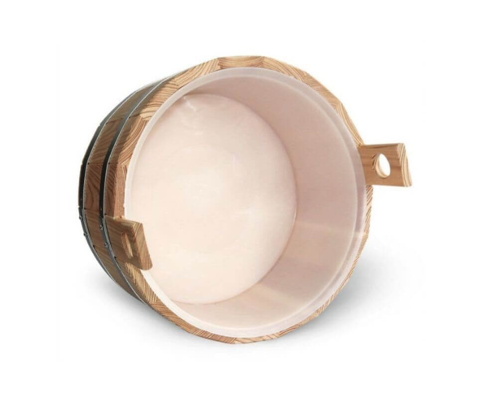 Blumenberg Fußbad Fußbadewanne Standard aus Holz Lärche natur mit Kunststoffeinsatz