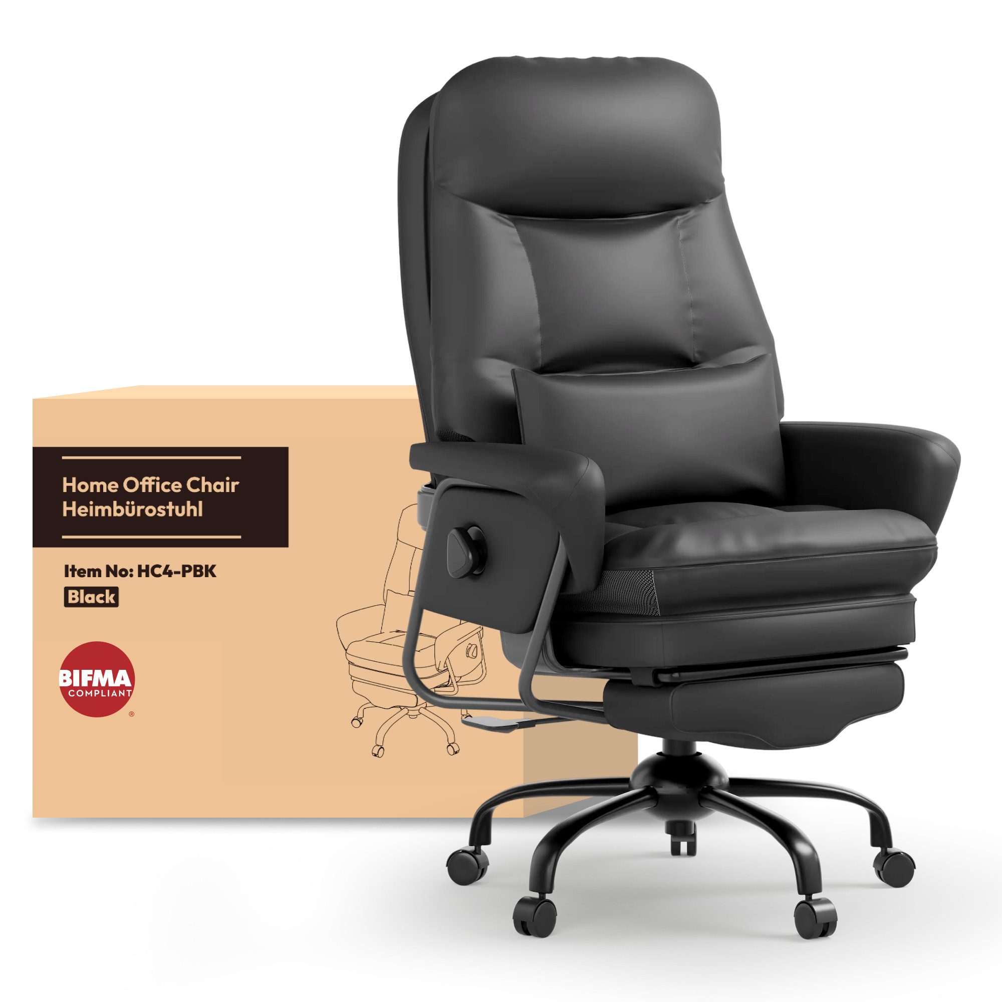 FLEXISPOT Drehstuhl 3-in-1 Ergonomischer Relax- & Bürostuhl mit 160° Liegefunktion (Ausziehbarer Fußstütze, Dickem PU-Komfortpolster und Höhenverstellung), Ideal zum Arbeiten, Entspannen & Mittagsschlaf Beige