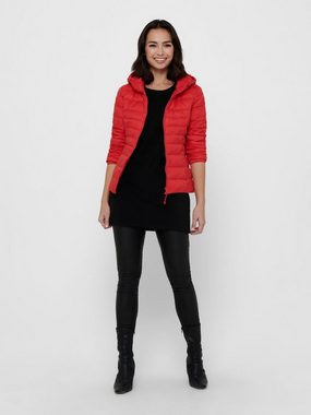 ONLY Blouson Leichte Slim Steppjacke ONLTAHOE Herbst Übergangsjacke mit Kapuze 3761 in Rot