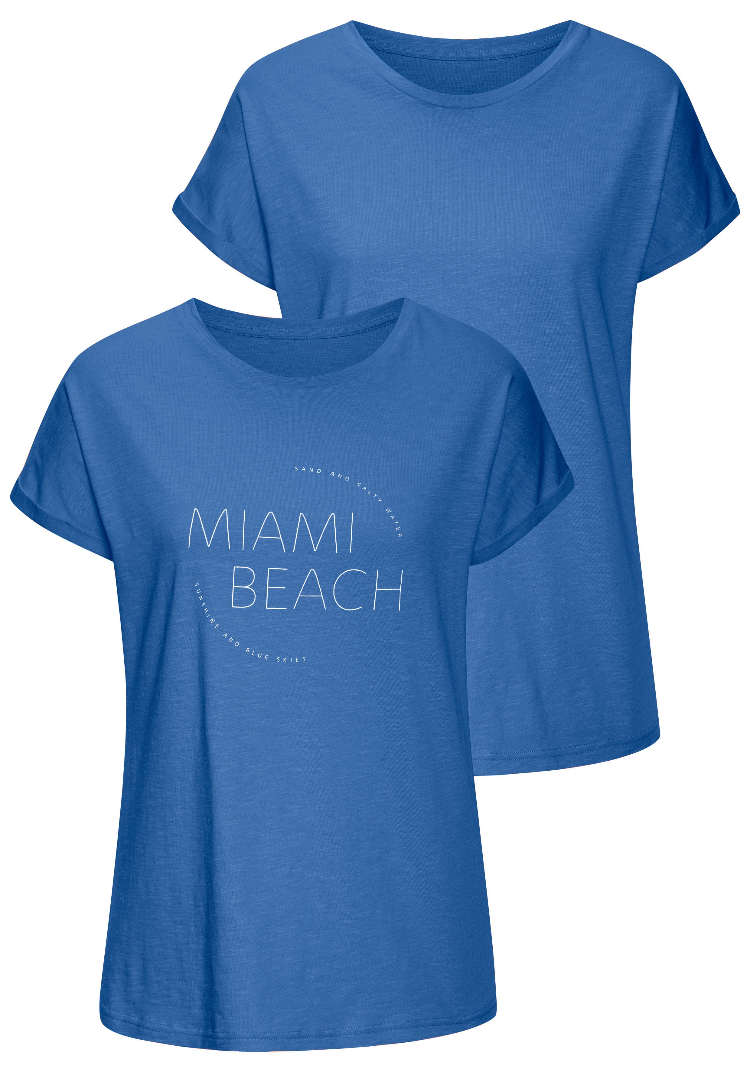 Vivance T-Shirt mit modischem Frontprint (2er-Pack) günstig online kaufen
