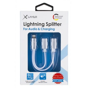 XLAYER Kabel Dual Lightning Adapter (1x Lightning auf 2x Lightning) White Smartphone-Kabel, Lightning auf 2x Lightning, Lightning auf 2x Lightning (15.00 cm)