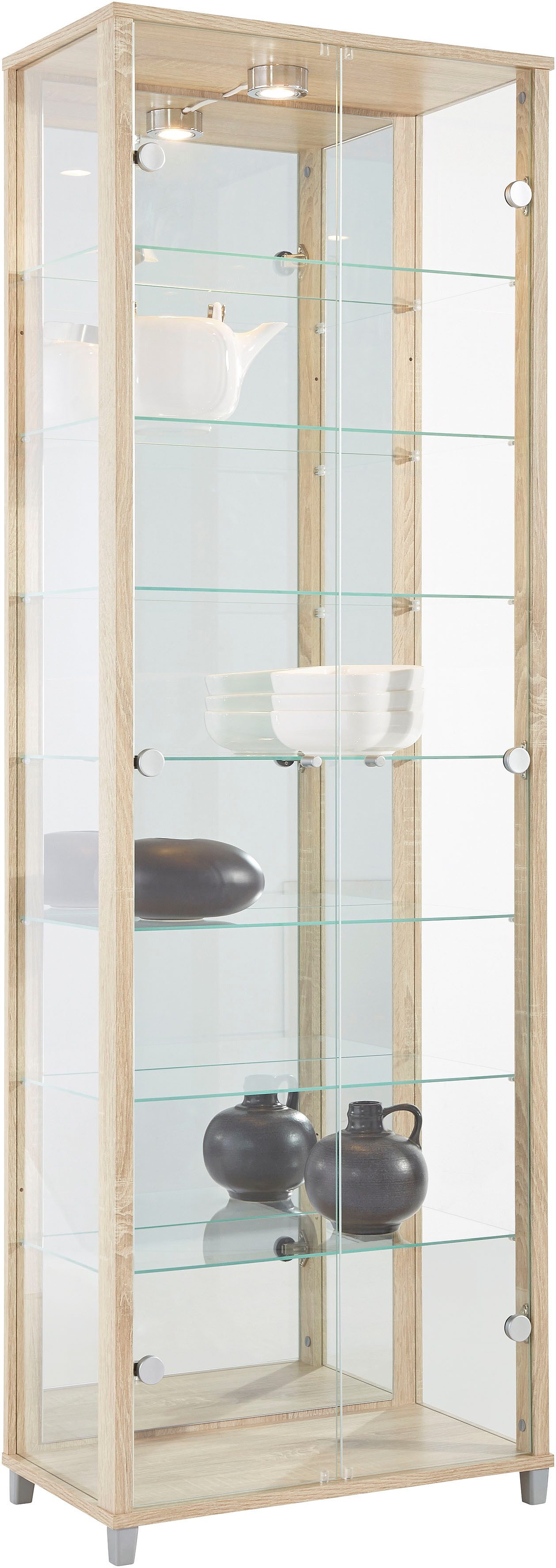 fif möbel Vitrine OPTIMA Standvitrine/Glasvitrine 2x Glastür,perfekt für Sammler,Sammlervitrine