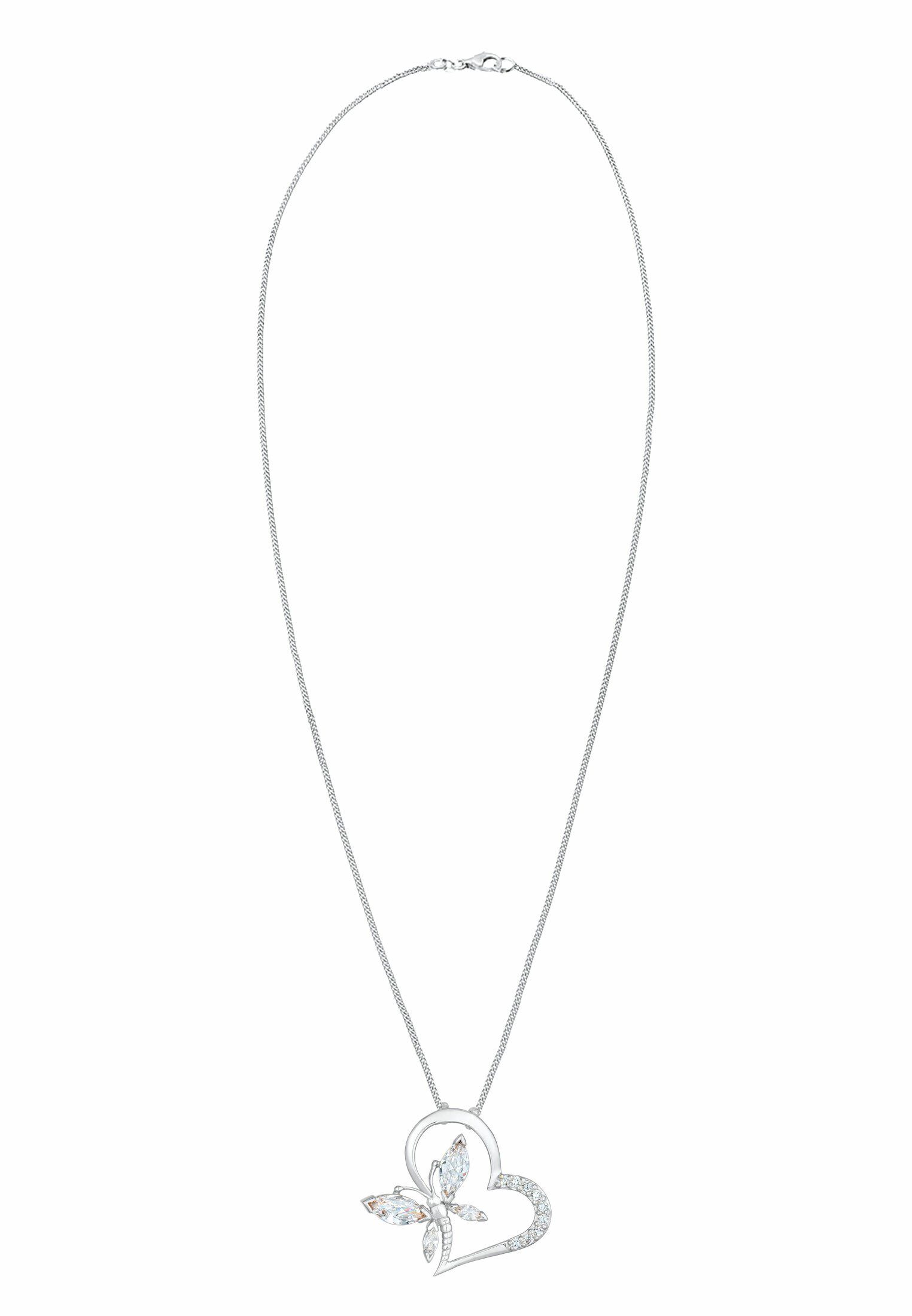 Elli Collierkettchen Herz Schmetterling Zirkonia 925 Silber Noble