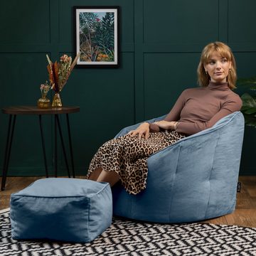 icon Sitzsack Sitzsack Sessel aus Plüschsamt „Sirena“ mit Sitzpouf