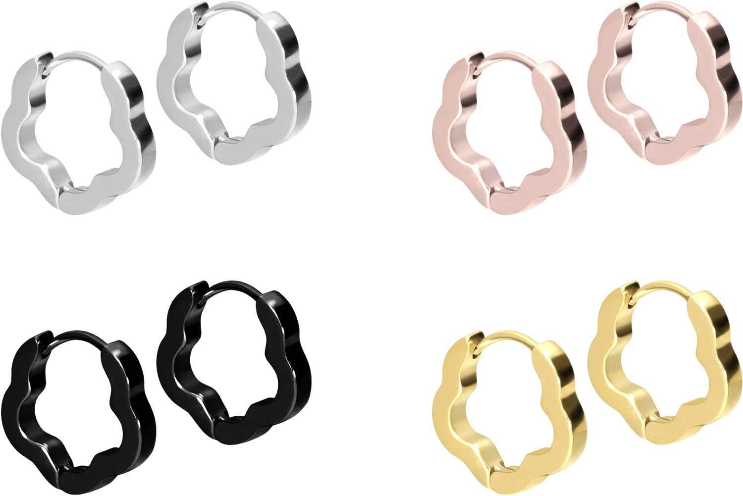 FILANGO Piercing-Set Chirurgenstahl Ohrclicker Creolen BLUME günstig online kaufen