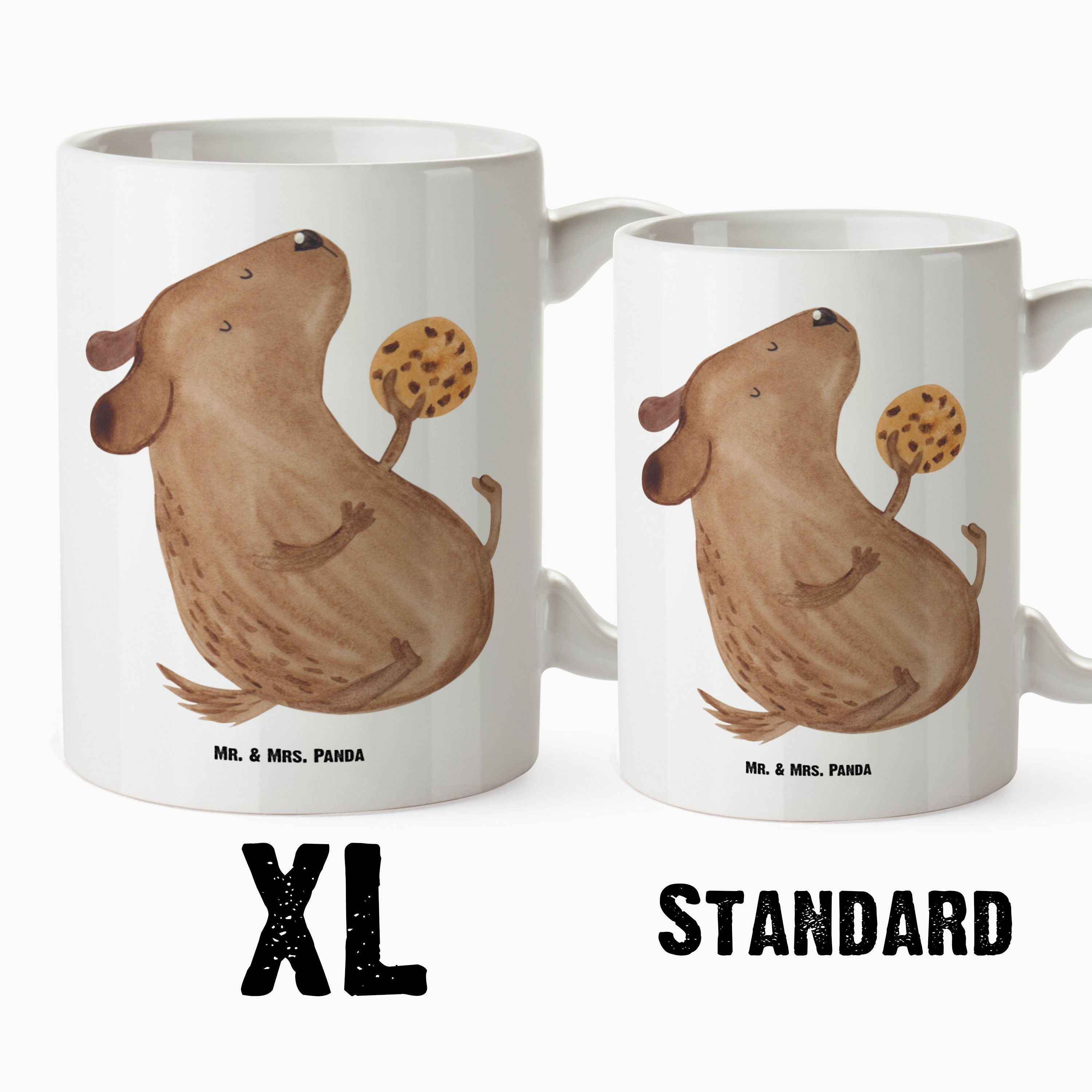 Mr. & Mrs. Panda XL Hund - Weiß XL Keks Jumbo Gros, Tasse Hundesnacks, - Tasse Geschenk, Keramik Tasse, Tasse