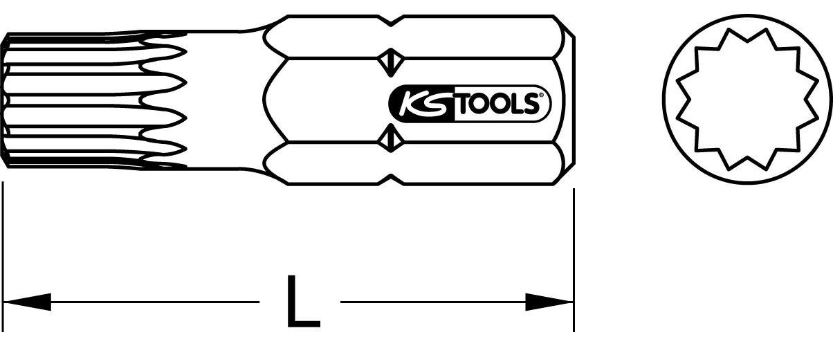 Thumbnail - KS Tools Bohrer- und Bitset 10mm Bit XZN, 30mm, M5