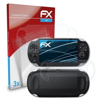 atFoliX Schutzfolie Displayschutz für Sony PlayStation Vita, (3er Set), Ultraklar und hartbeschichtet