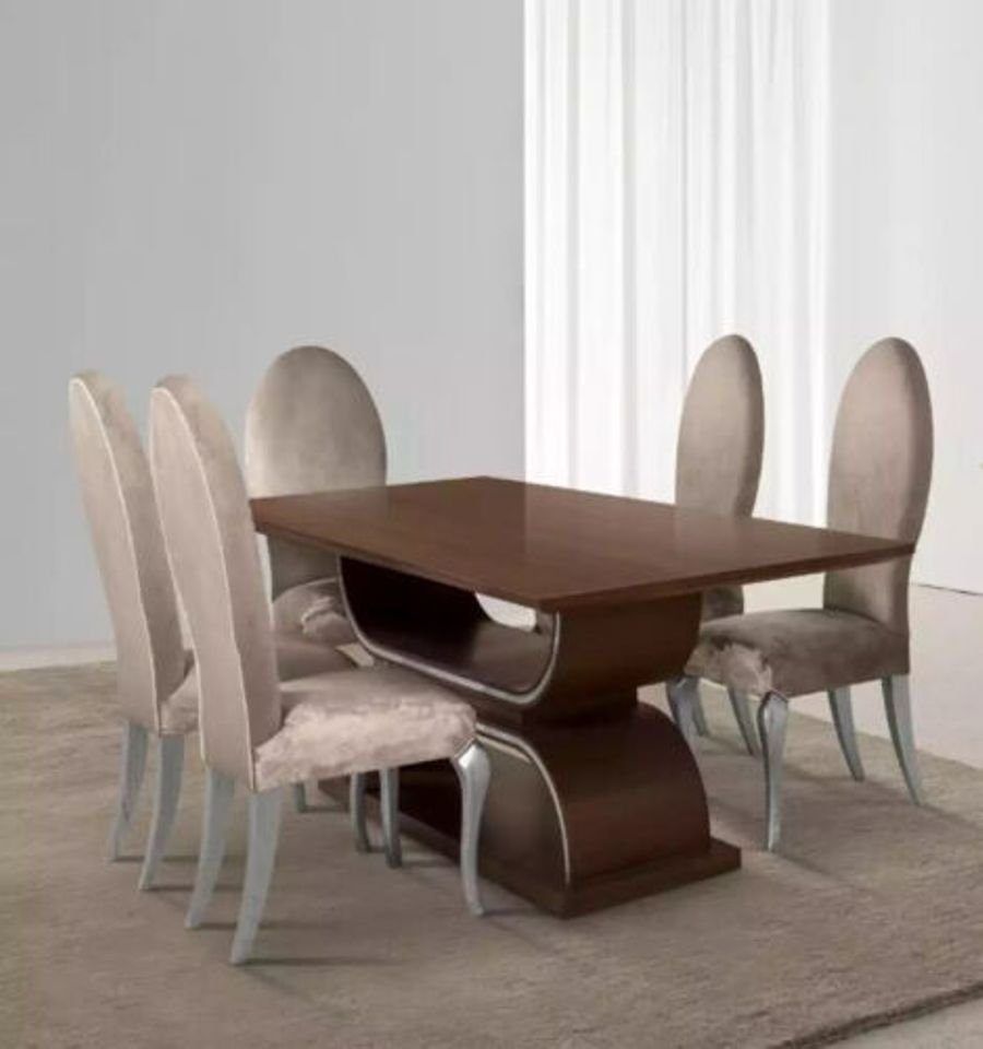 JVmoebel Esszimmer-Set Modern Essgarnitur Luxus Esstisch 4x Stühle Komplett Set 5tlg, (5-St., Esstisch + 4х Stühle), Made in Italy