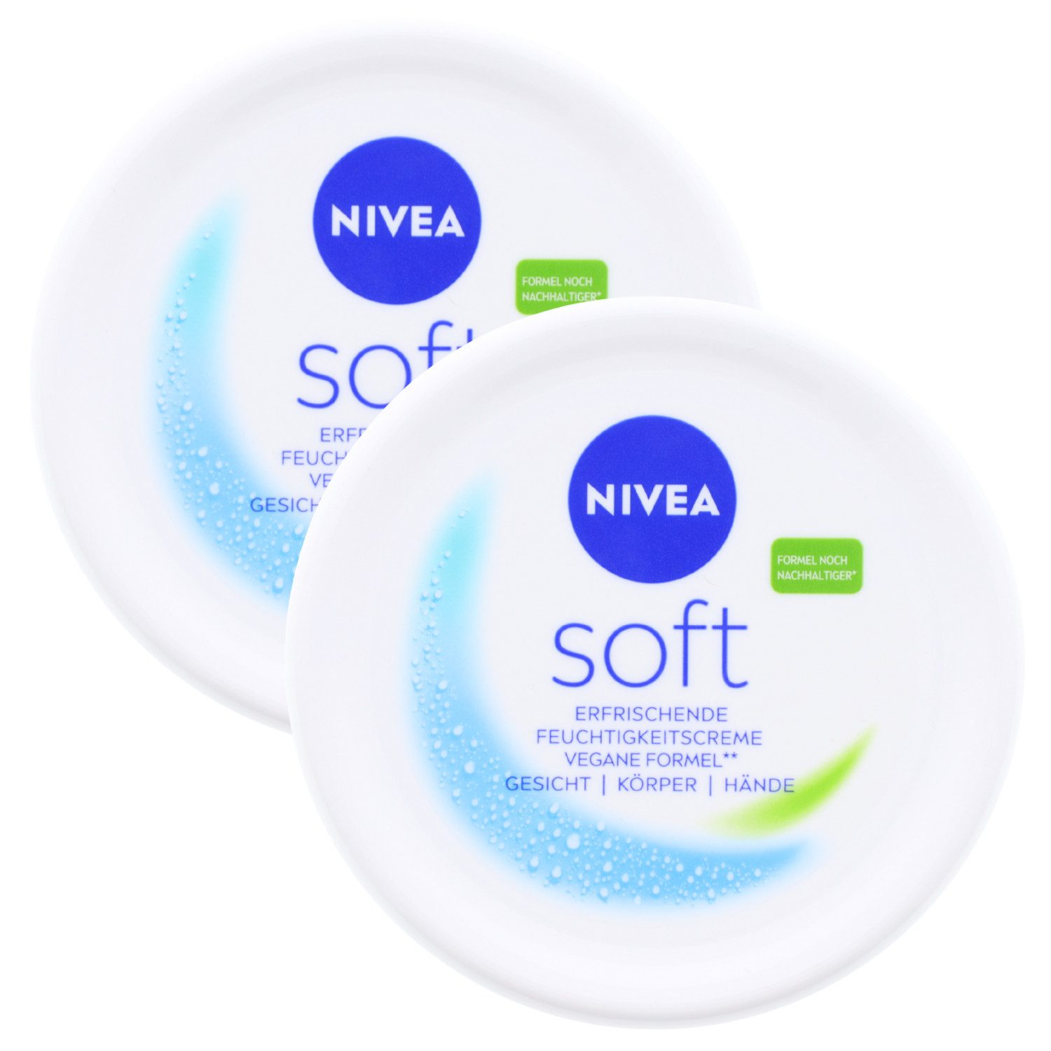 Tagescreme 2 x NIVEA Soft Erfrischende Feuchtigkeitscreme je 375 ml 48h Feuchtigk