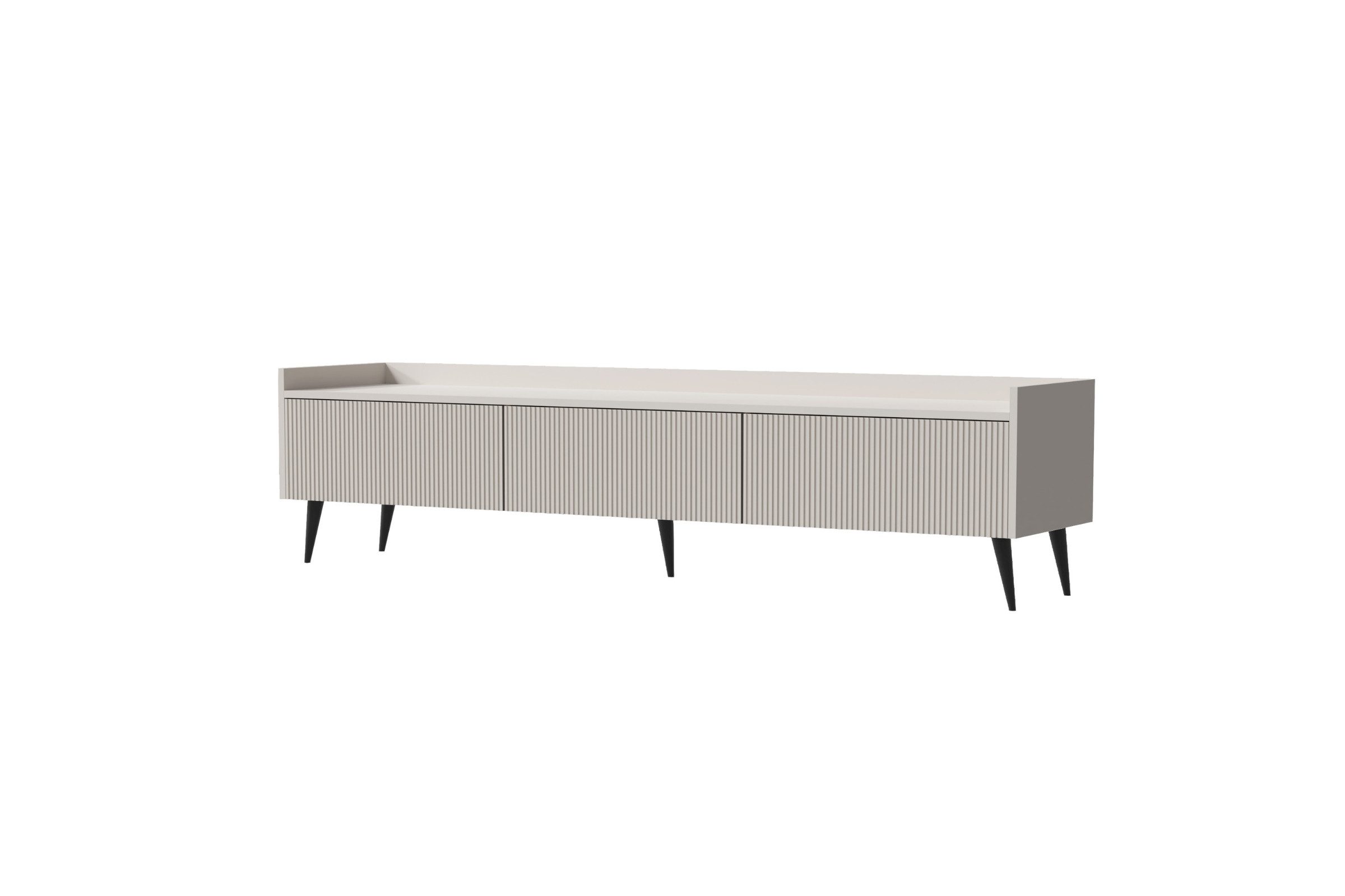 Deine Мебель 24 TV-Board DALIA 05 TV-Lowboard TV-Schrank 180 cm breit (DALIA-Kollektion, 1 St., ideal für Wohnzimmer), 3 Klappen, geriffelte Fronten, Farbe Kashmir oder Walnus