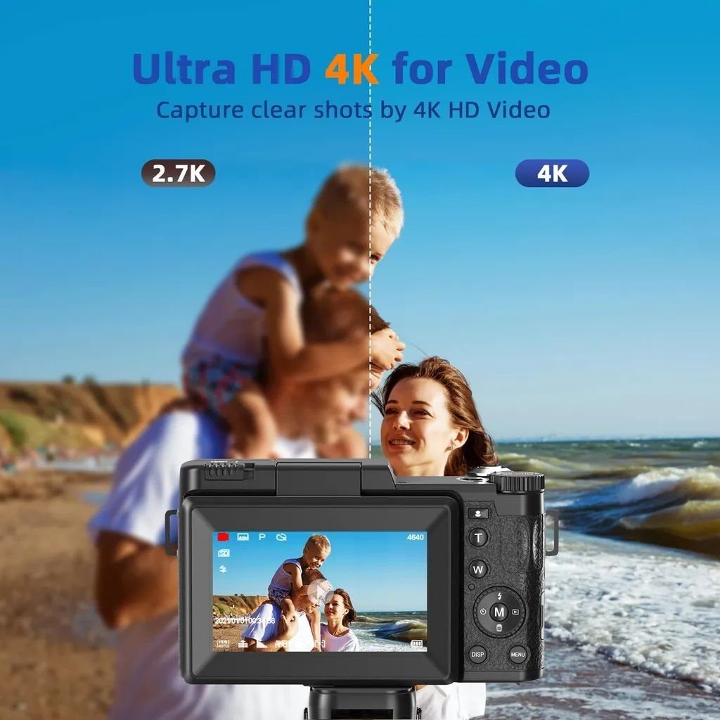 Fine Life Pro Kamera (16 inkl. WLAN Sony-Sensoren, (Wi-Fi), Kamera, V10 Gesichtern) Erkennung opt. Inklusive V10 MP, Systemkamera 16x von Vlog Vlog Tragetasche, Zoom