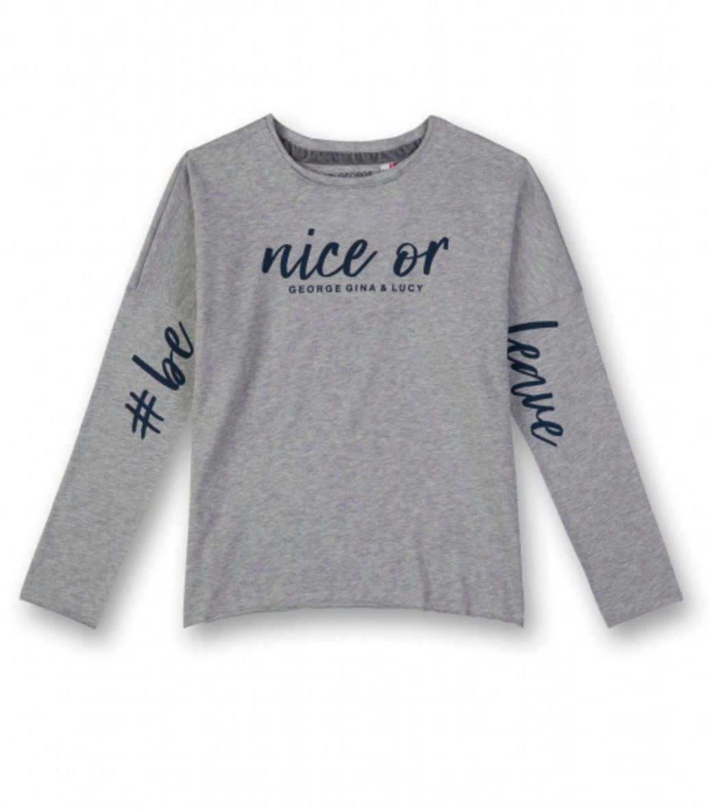George Gina & Lucy Langarmshirt Mädchen Langarmshirt mit Schriftprint aus reiner Baumwolle