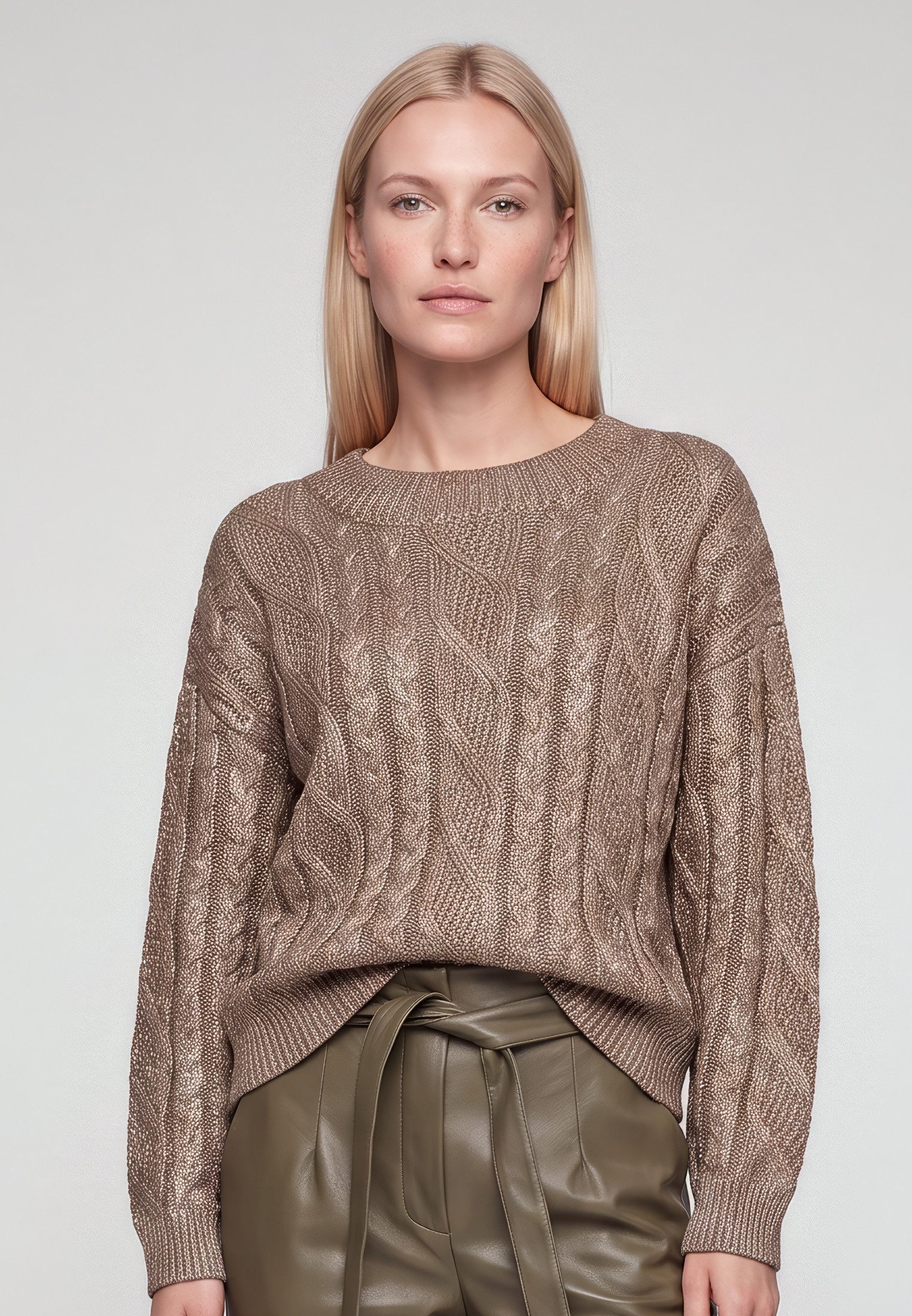 MARC AUREL Strickpullover mit Folienbeschichtung