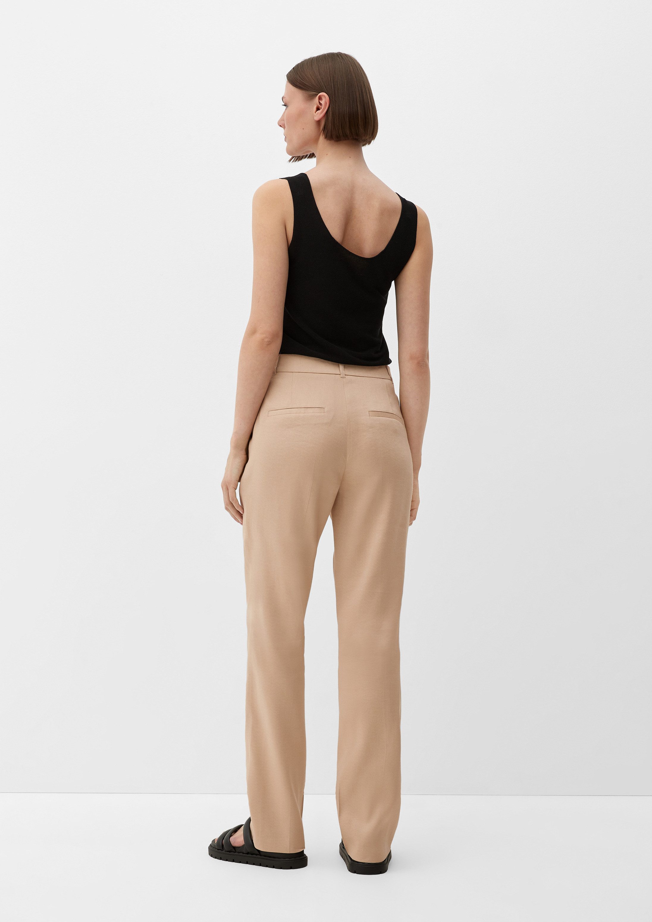 s.Oliver Chinos Hose Regular: Leinenhose mit Bundfalte