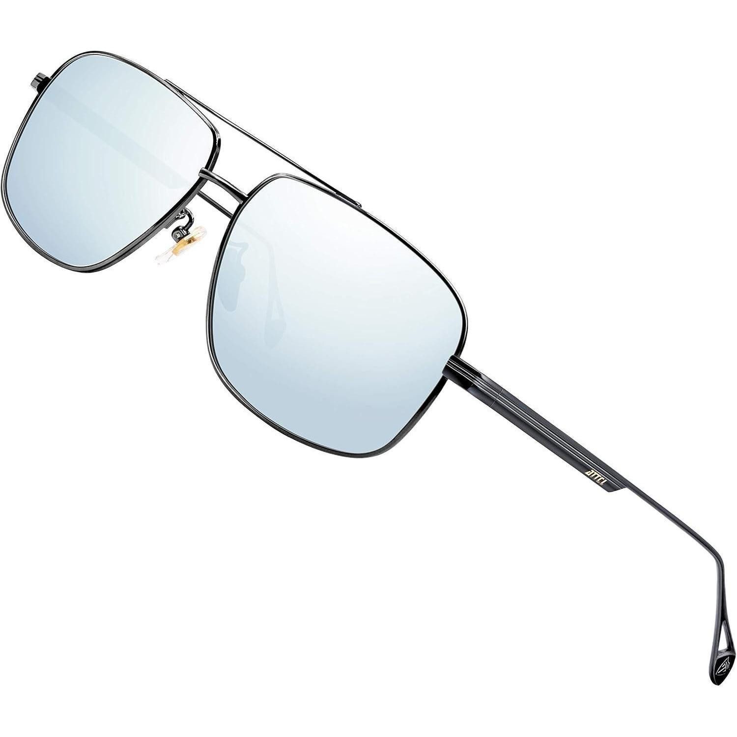 LuxusKollektion Pilotenbrille Sonnenbrille Fliegerpilotenbrille Schwarz Silber