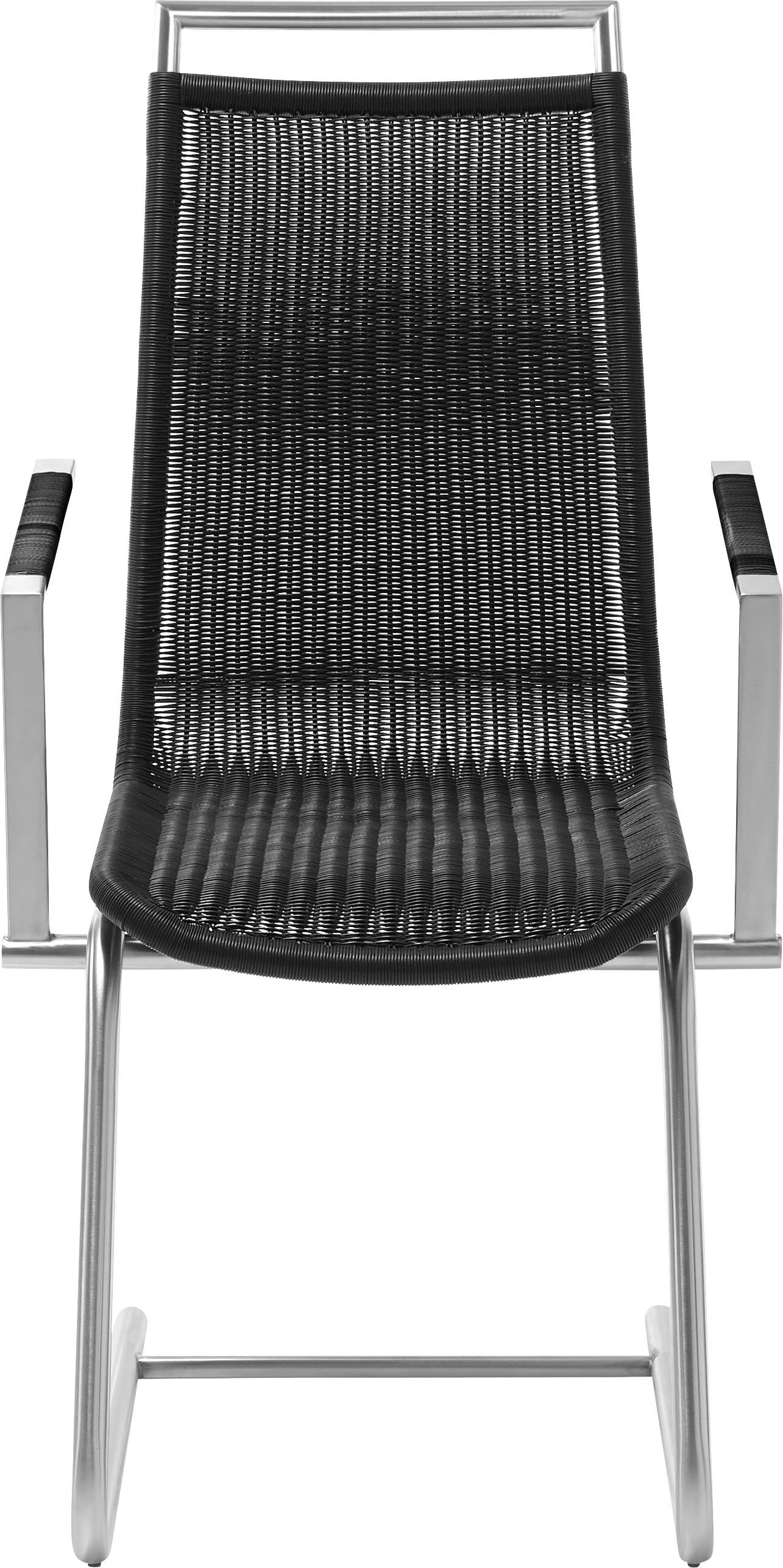 WK WOHNEN Freischwinger WK 7400, Gestell in Edelstahloptik, Vollgeflecht, mit Armlehne und Griff