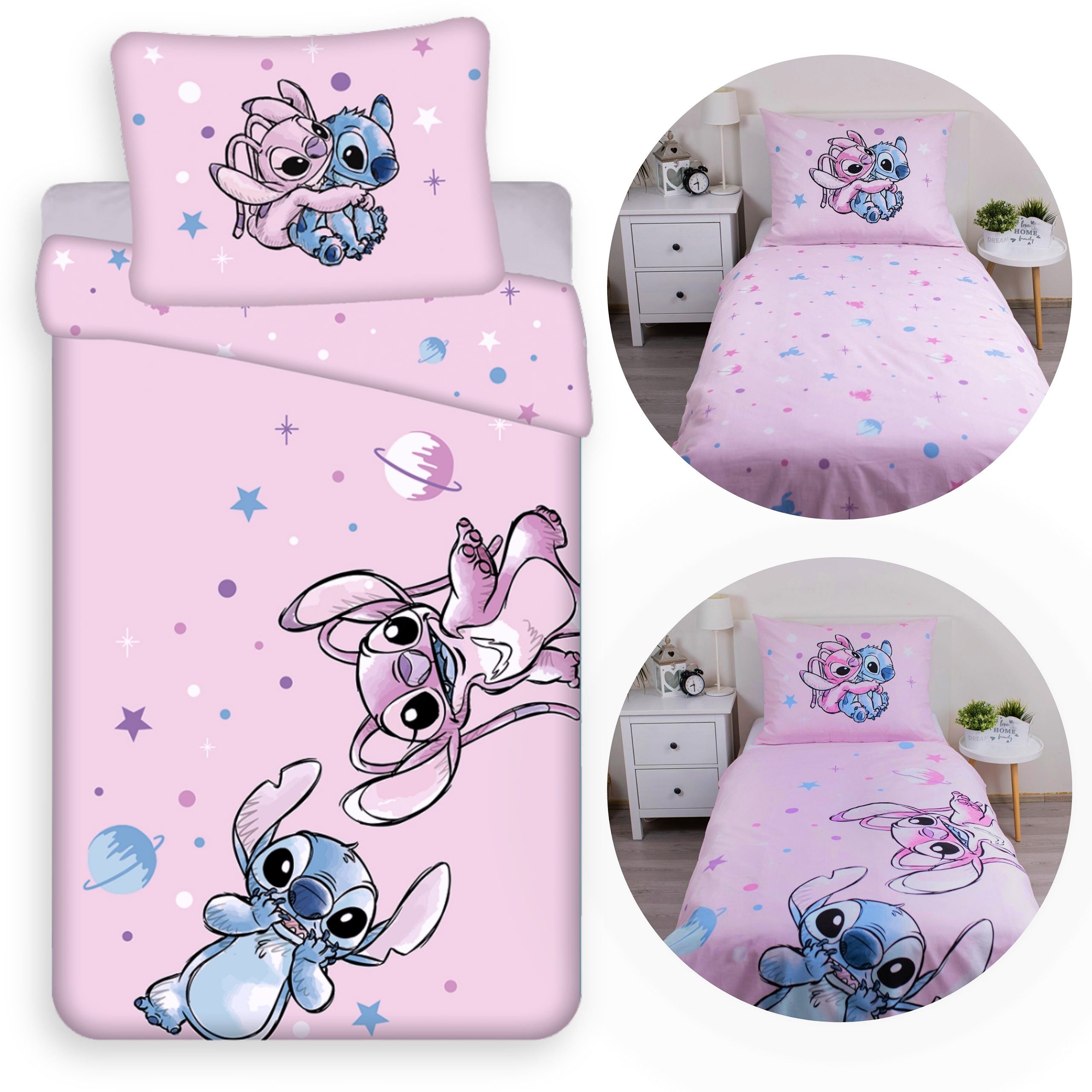 Sarcia.eu Kinderbettwäsche DISNEY Stitch Bettwäsche Rosa, günstig online kaufen